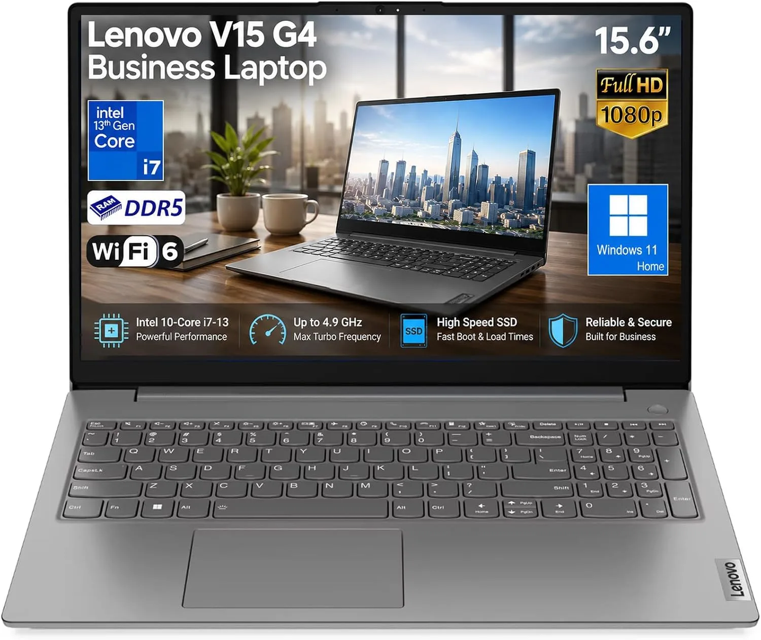 Lenovo V15 G4 Business Laptop, 15.6" FHD, i7-13620H, 16GB RAM, 512GB SSD PC