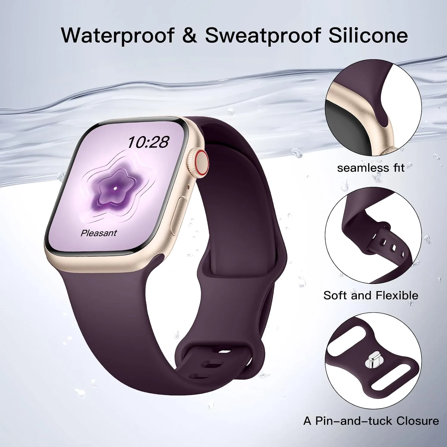 Sport Silicone Band Compatible with Apple Watch Bands for Women Men