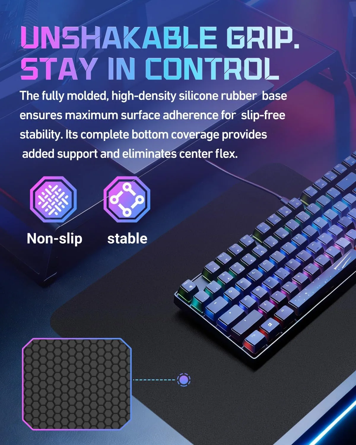 Glass Gaming Mouse Pad, 16.2 x 12.2 Inch, Black