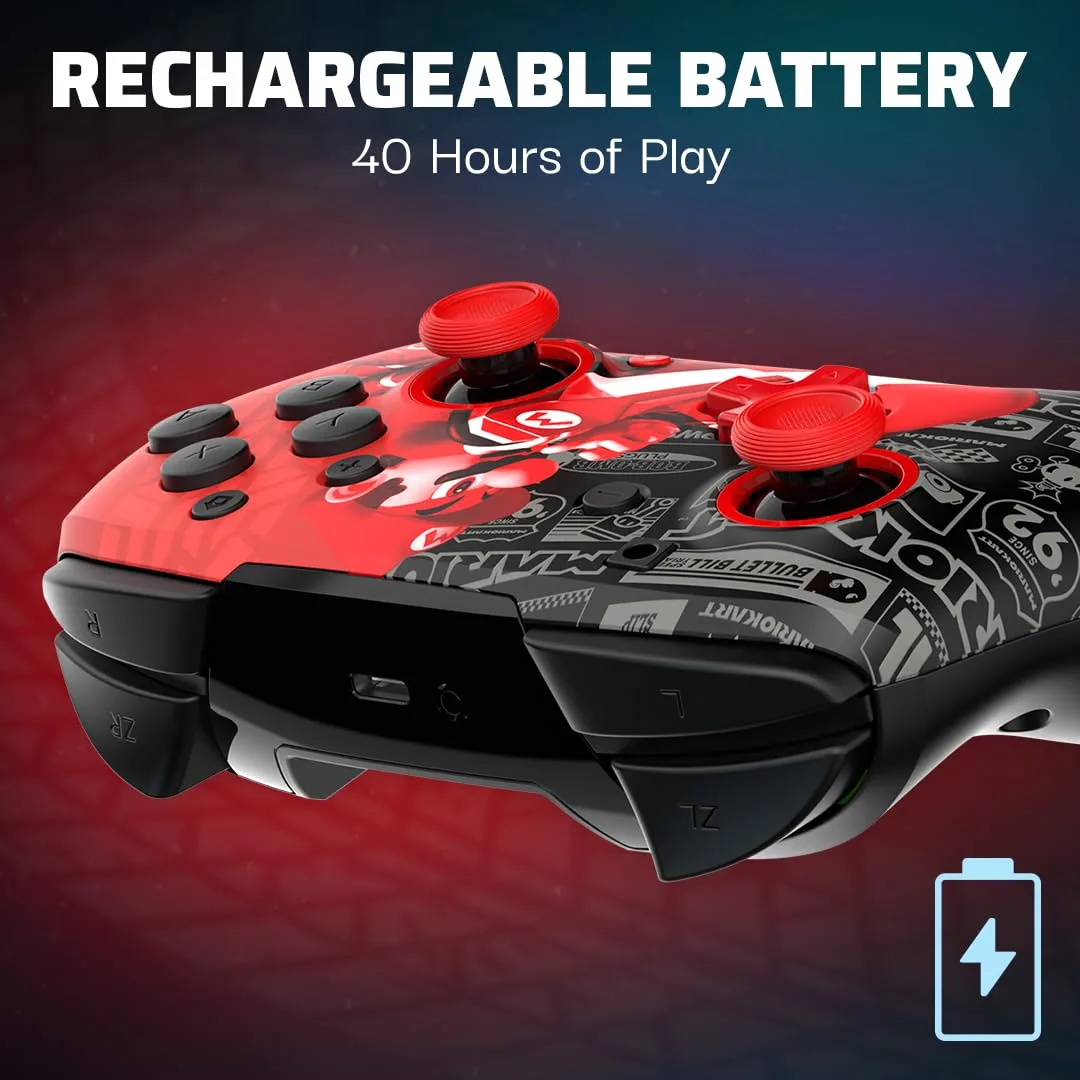 PDP Rematch Glow Wireless Controller Grand Prix Mario Nintendo Switch 2