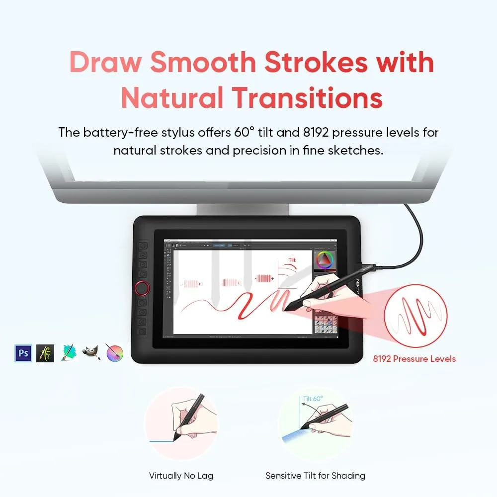 XPPen Artist 12 Pro Lite Version Drawing Tablet with Screen 8192 Stylus