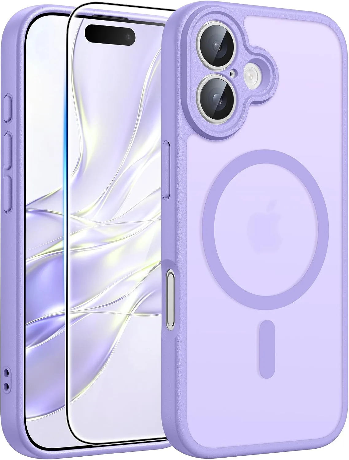 FNTCASE for iPhone 16 Plus Case Fit for MagSafe Light Purple