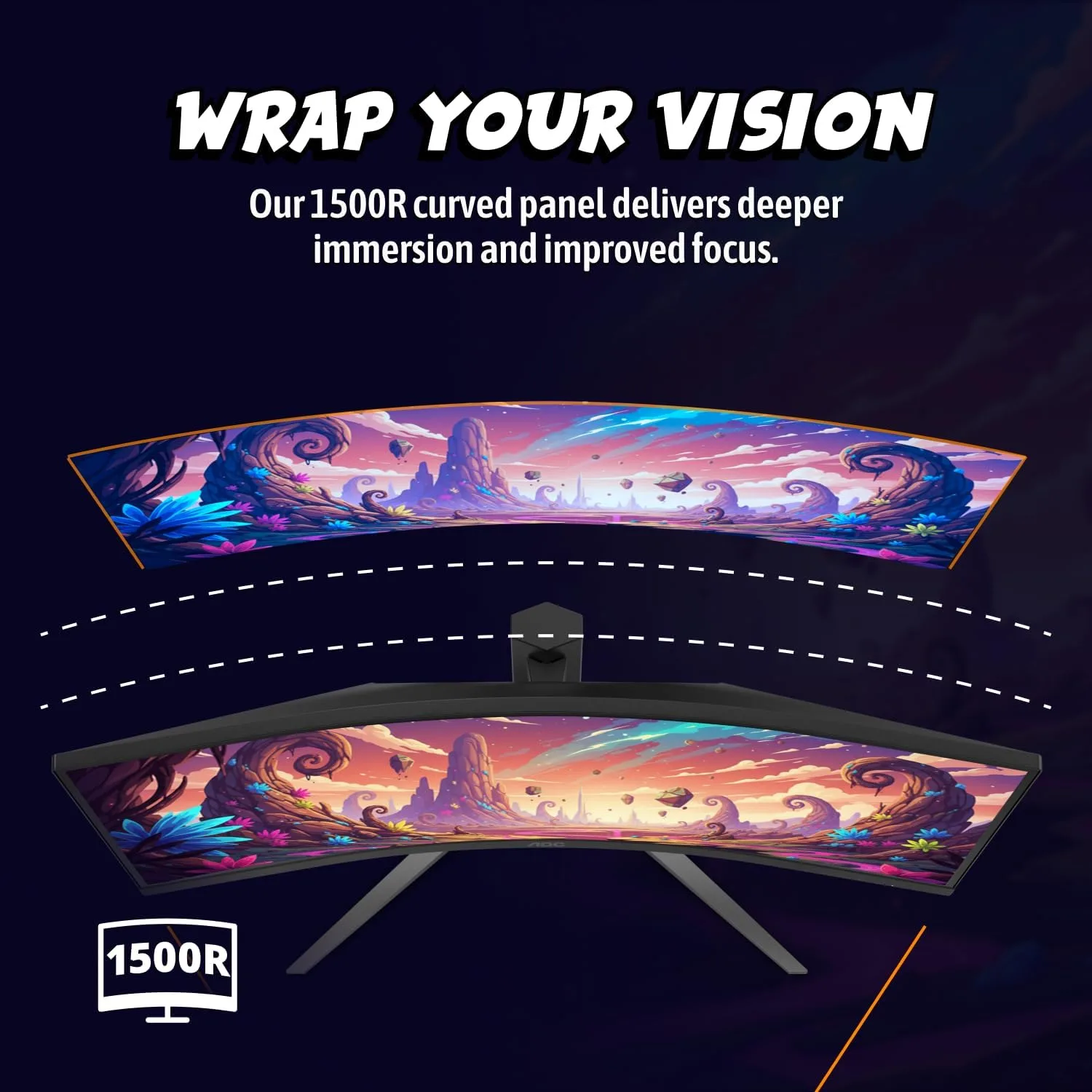 AOC 34 Inch Curved Gaming Monitor UWQHD 200Hz VA 0.3ms HDR, CU34G4H