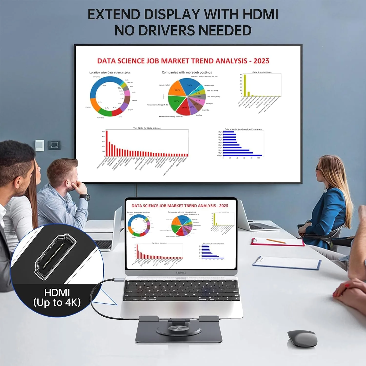 Laptop Docking Station for MacBook Pro/Air/Dell/HP/Surface HC 11-in-1 USB C Hub 360°Rotatable Laptop Stand with USB Hub 4K HDMI USB 3.0 PD100W 3.5mm Audio Jack RJ 45 TF/SD Reader Universal Laptop Dock