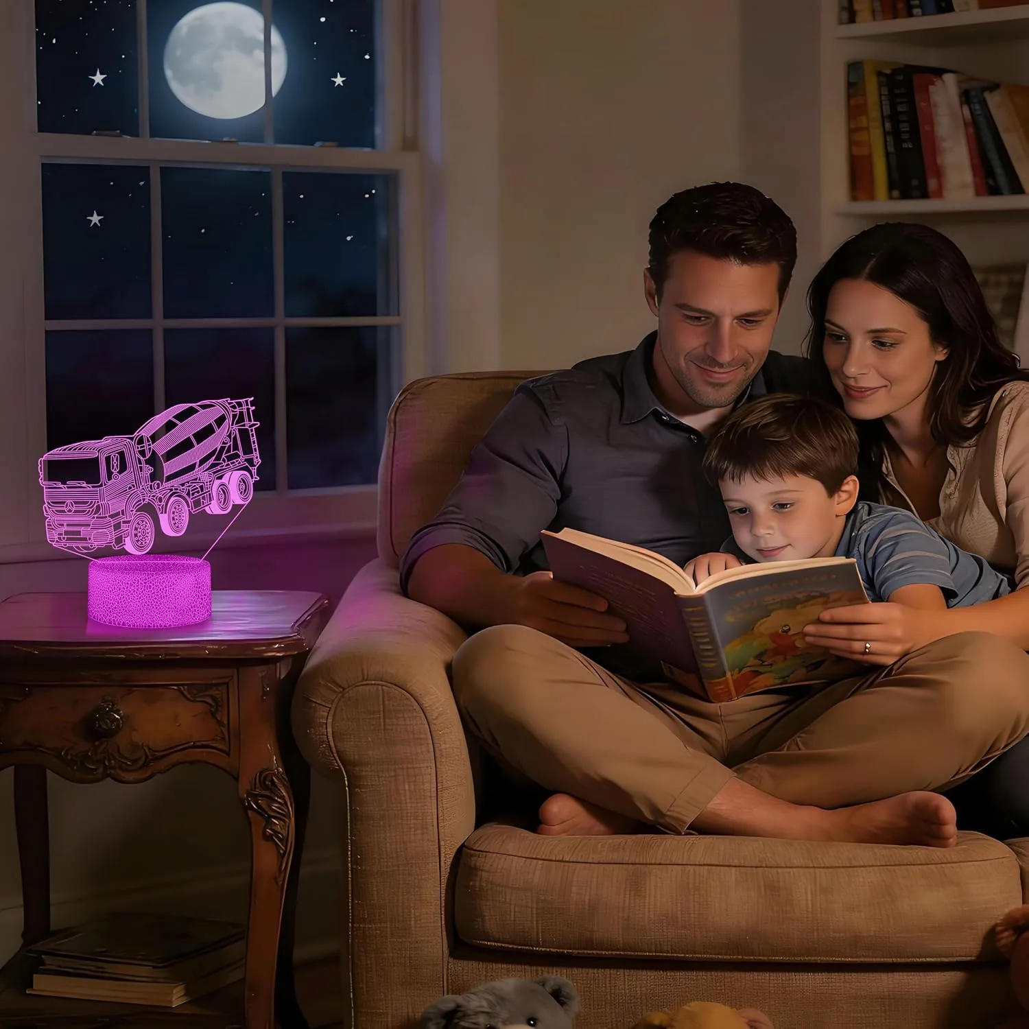 Boys Night Light with 3 Patterns, 3D Acrylic Train Illusion Lamp, Railway Themed Decor for Kids Ages 4-7, 16 Color Changing with Remote Control, Birthday & Holiday Gift for Train Fans
