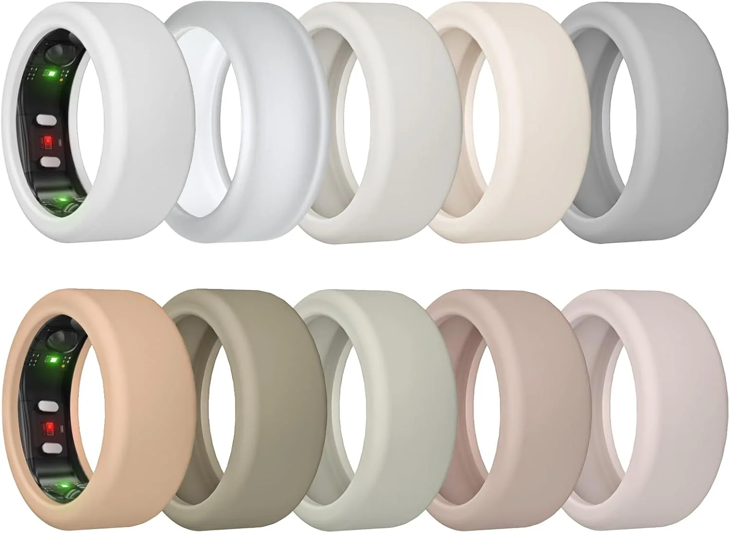 10 Pack Ring Cover for RingConn Gen 3/ Gen 2, Elastic Silicone Ring Protector for RingConn Gen 2 Air Working Out Accessories Men Women (All 10 Colors-7, S (7/8/9/10/11))