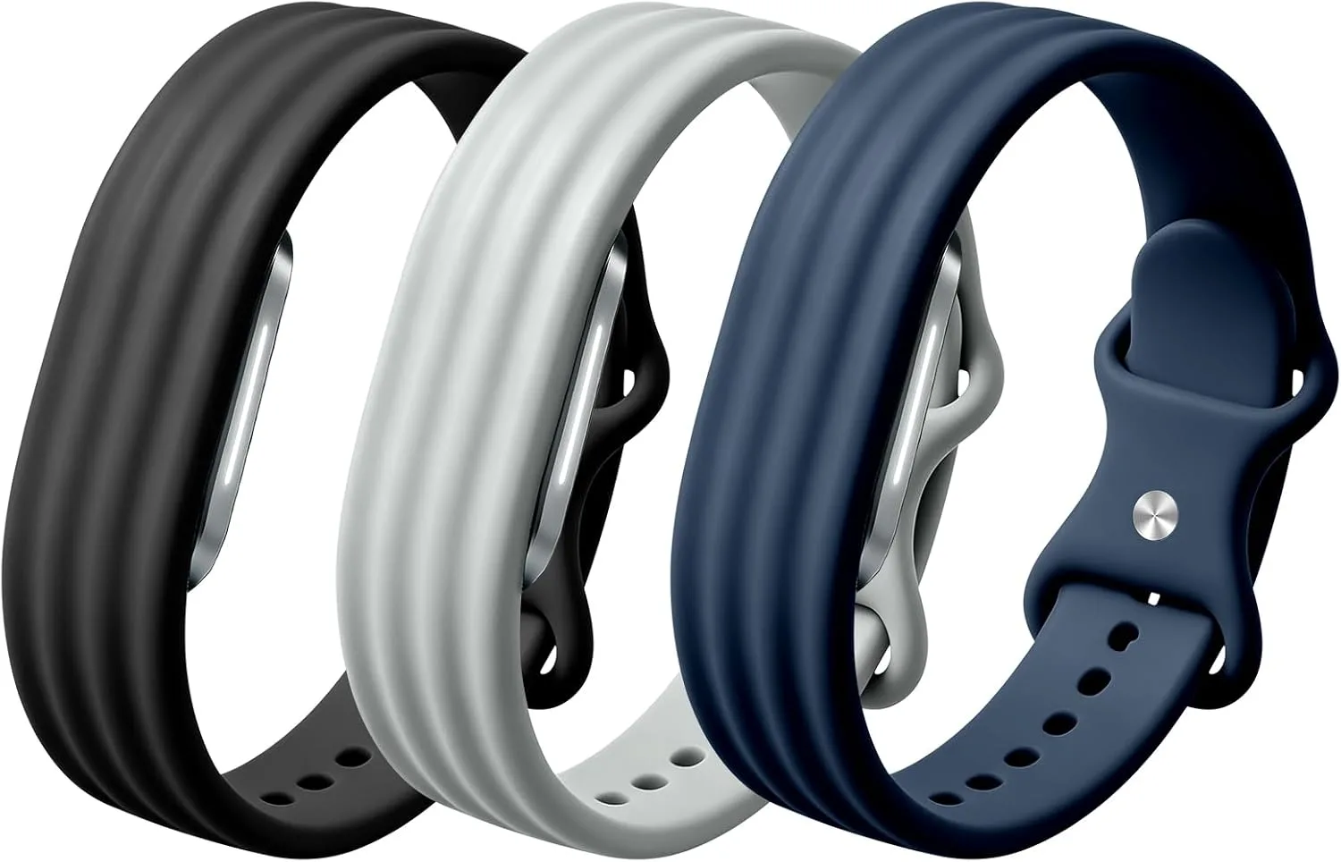 3 Pack Silicone Sport Band Compatible with Hume Band 2.0 Fitness Tracker,Soft Silicone Replacement Adjustable Sweatproof Wristband for Hume 2.0 Band, Running, Workout & Daily Wear for Women Men