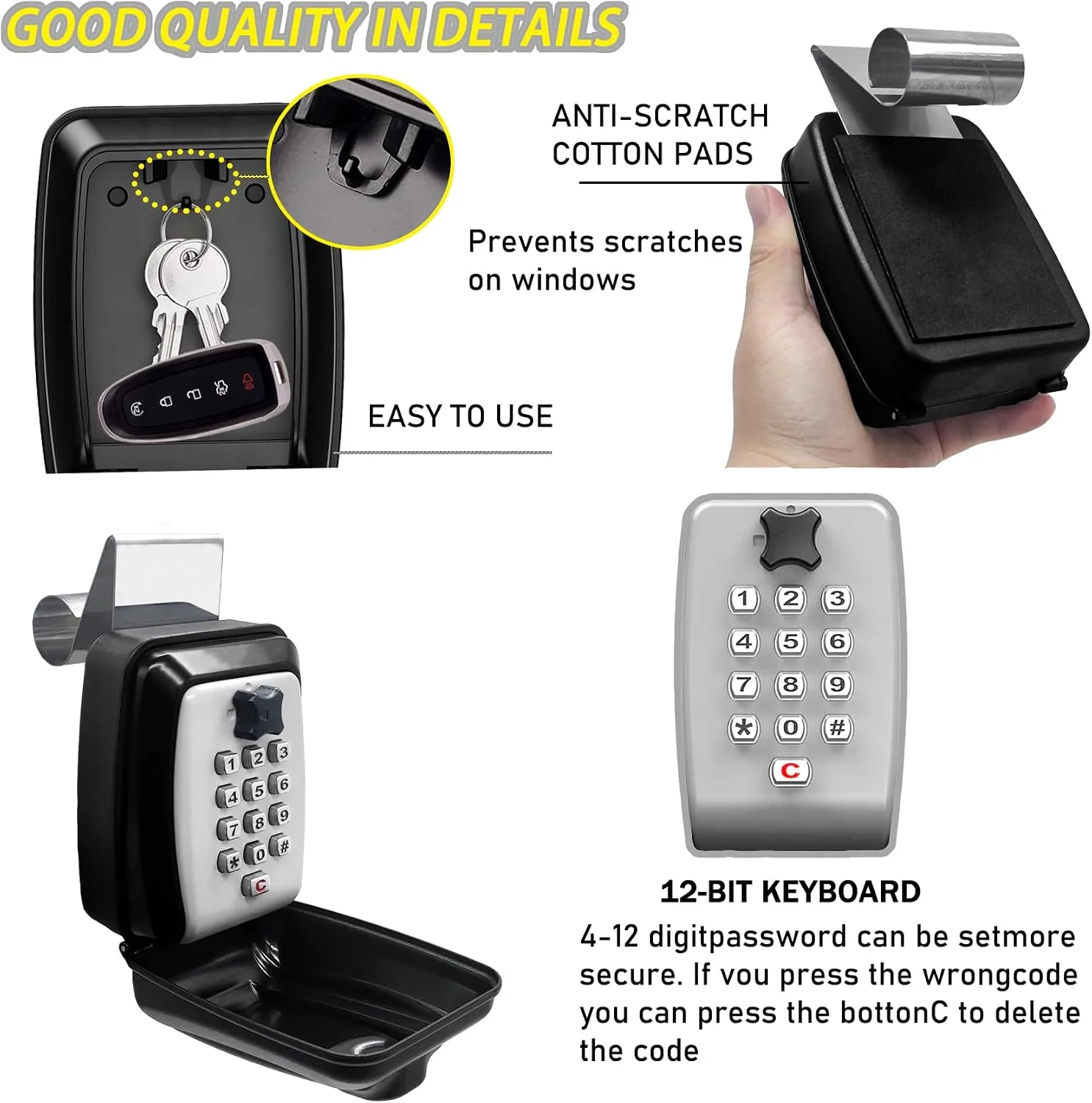 Upgrade SL-591 Car Key Lock Box,Window Lock Box for Turo,Key Lock Box