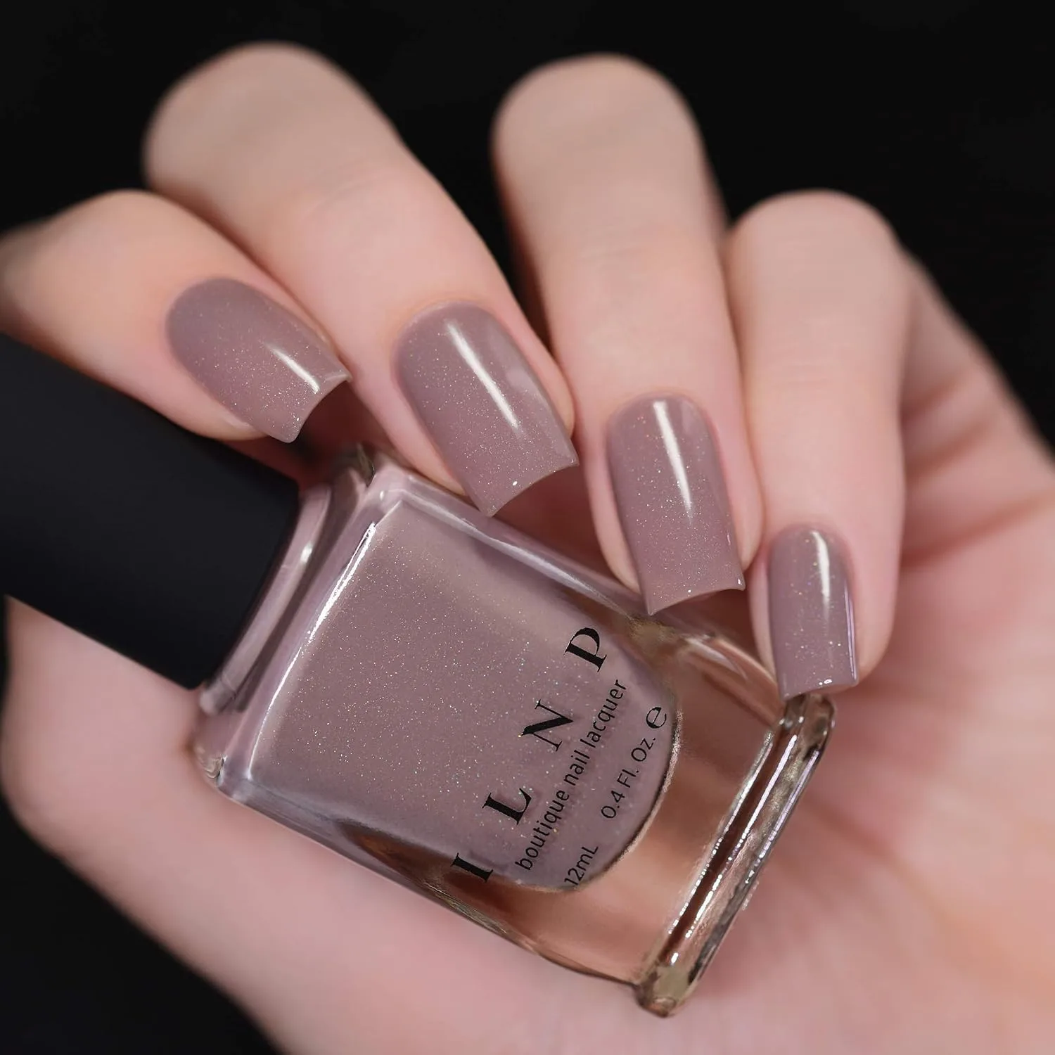 ILNP Coffee Run - Creamy Mocha Neutral Nude Nail Polish, Subtle Holographic, Chip Resistant, 7-Free, Non-Toxic, Vegan, Cruelty Free, 12ml