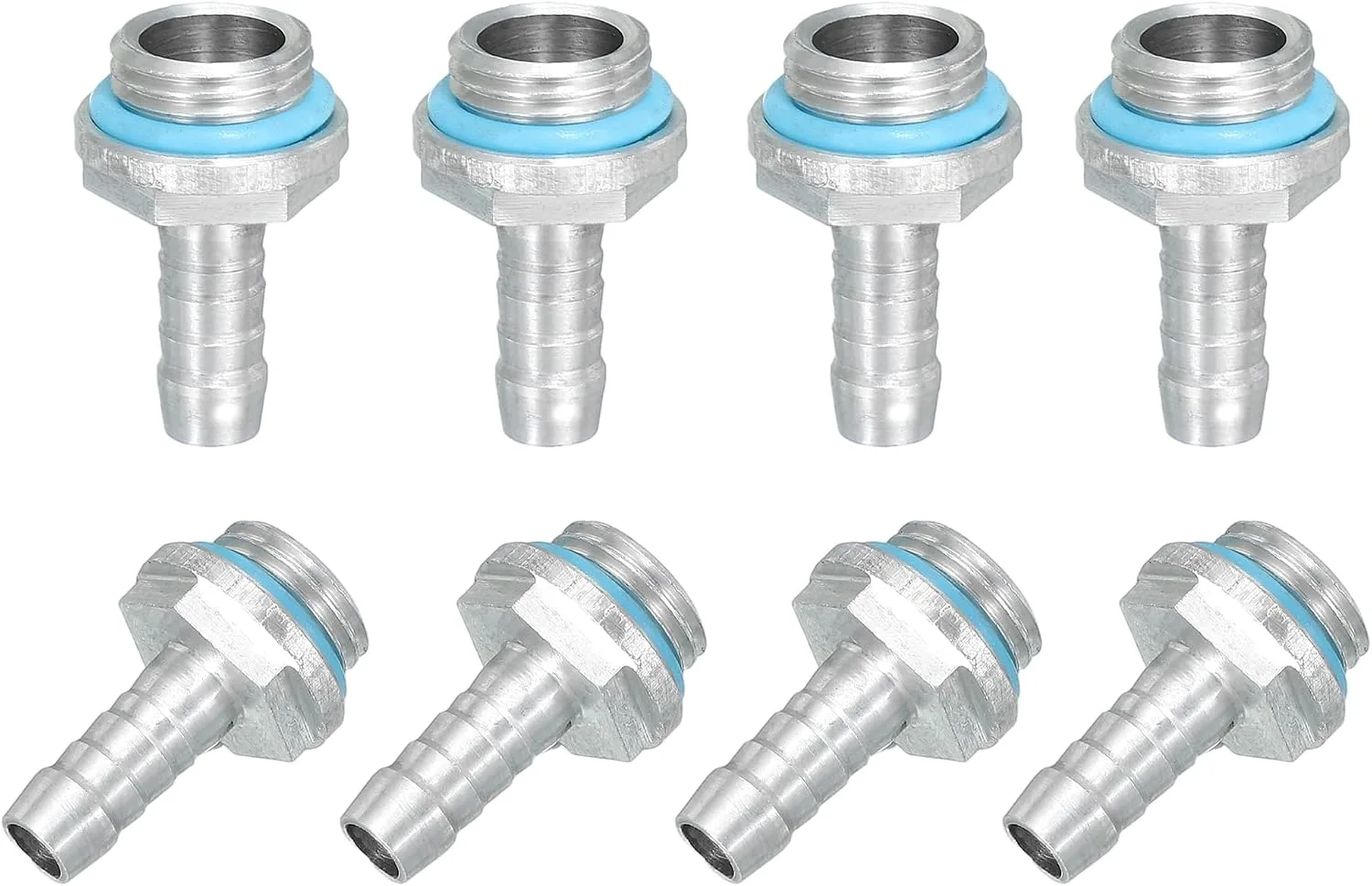 uxcell 8pcs G1/4 Fitting, G1/4 Thread with 7mm OD Nozzle PC Water Cooling Hose Barb Fitting for PC Water Cooling System Accessories