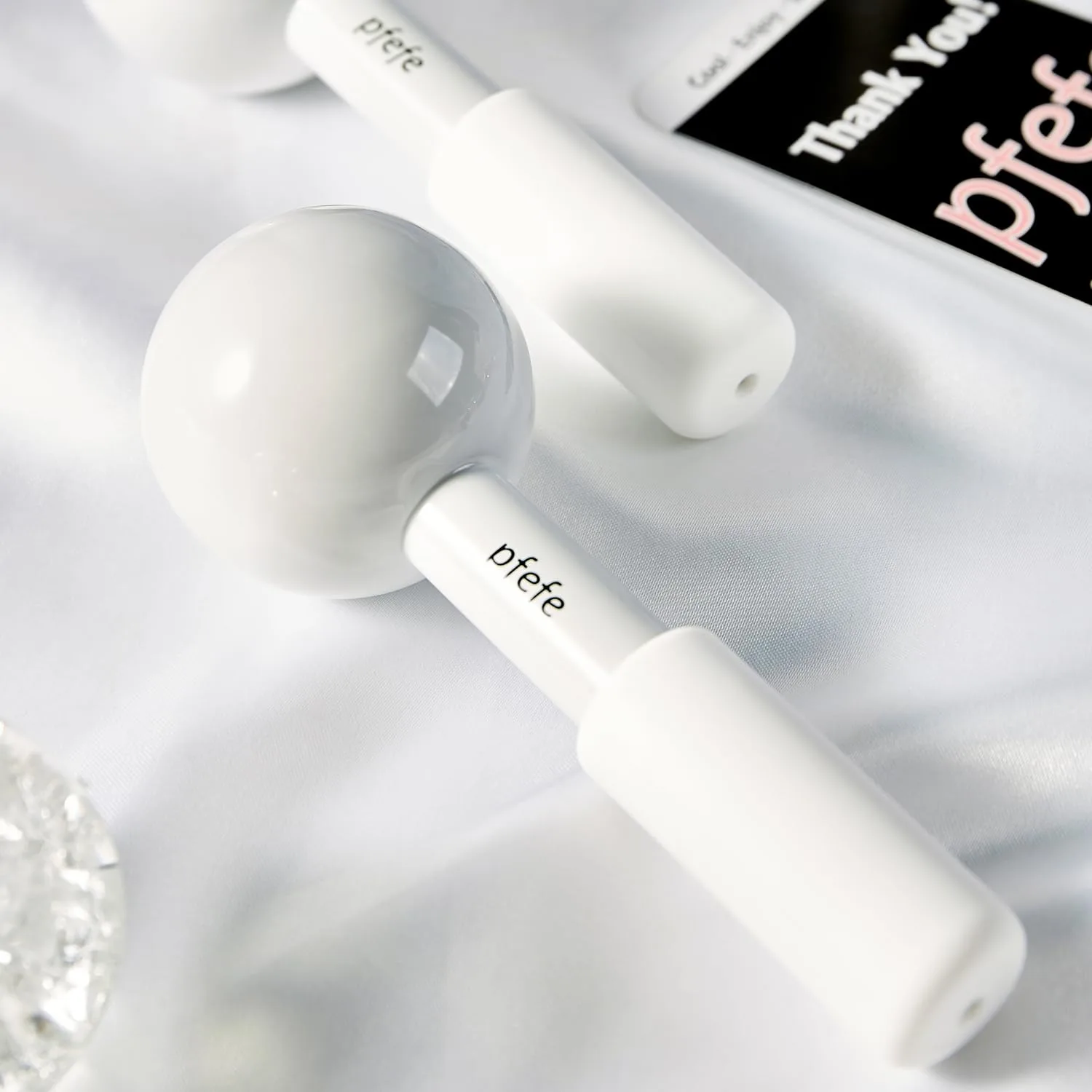 pfefe Ice Globes for Face & Eyes, Unbreakable Stainless Steel Cryo Sticks for Beauty Routines, Facials Cold Roller Cooling Globes for Puffiness, Wrinkles, Dark Circles, Headaches