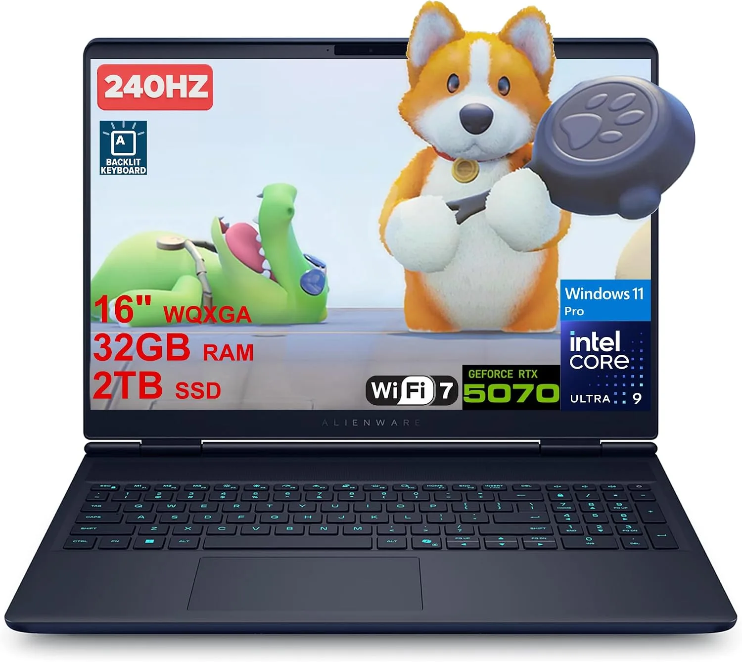 Laptop Dell Alienware 16X Aurora AI Gaming 16" WQXGA 240Hz Intel Ultra 9 275HX 32GB RAM 2TB SSD RTX 5070 8GB