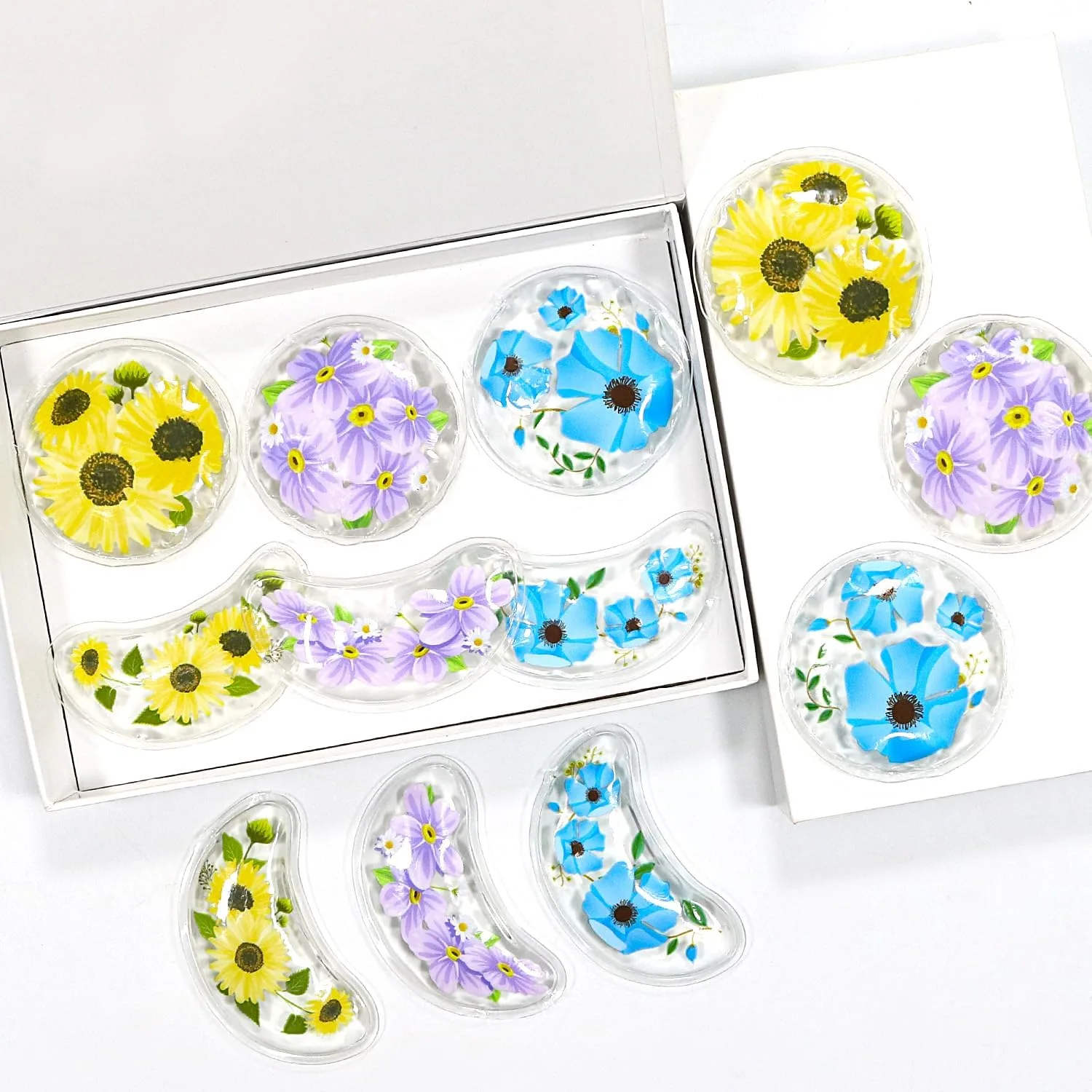 4PCS Gel Eye Ice Pack Set Reusable, Cold and Hot Compress for Eyes