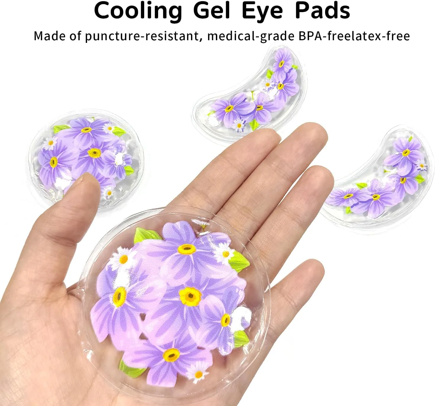 4PCS Gel Eye Ice Pack Set Reusable, Cold and Hot Compress for Eyes
