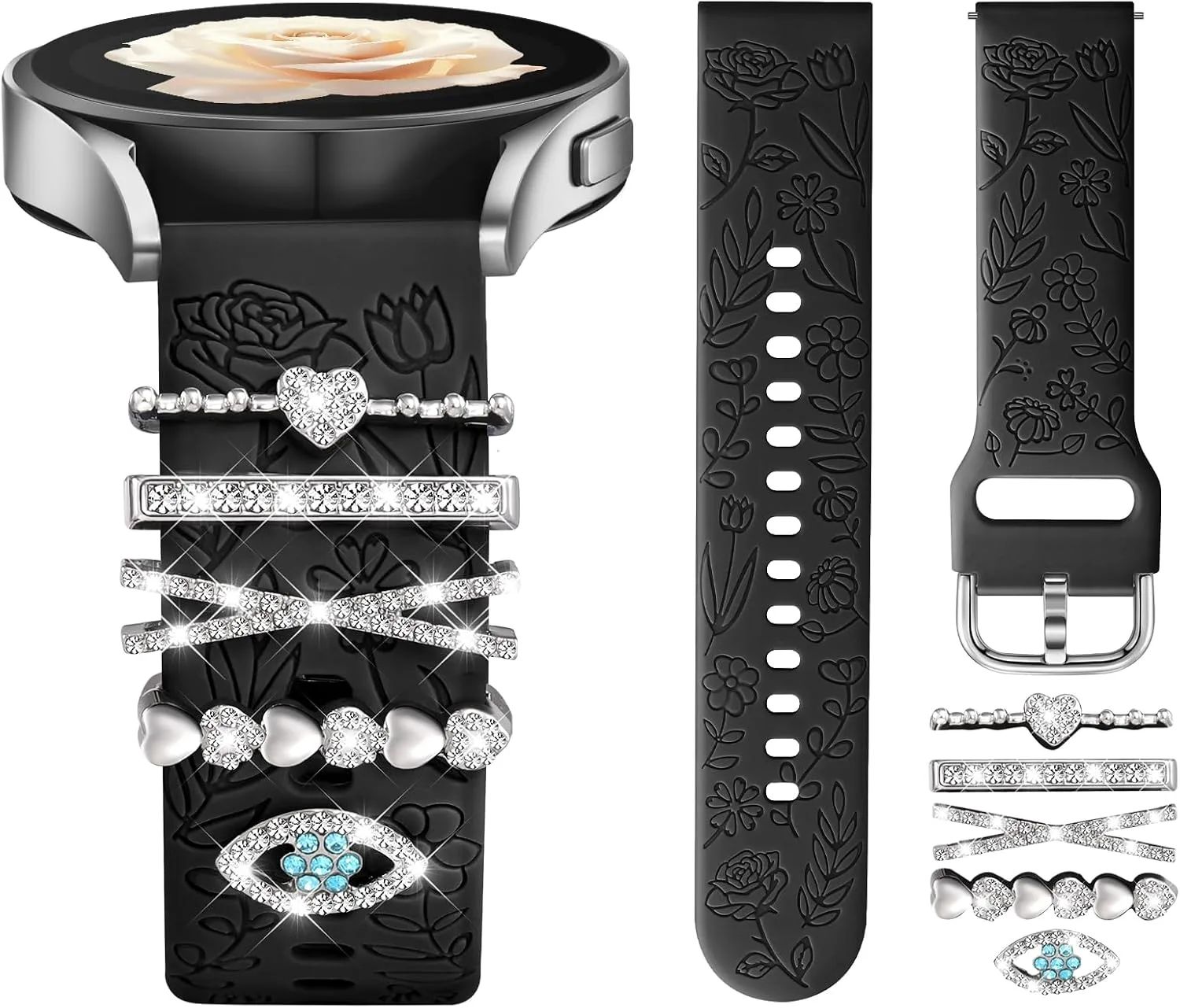 Correa DaQin Flower Engraved compatible con Samsung Galaxy Watch 7