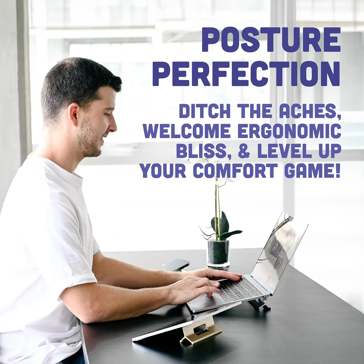 Steepy Portable Laptop Stand for Desk – Adjustable Height & Laptop Holder