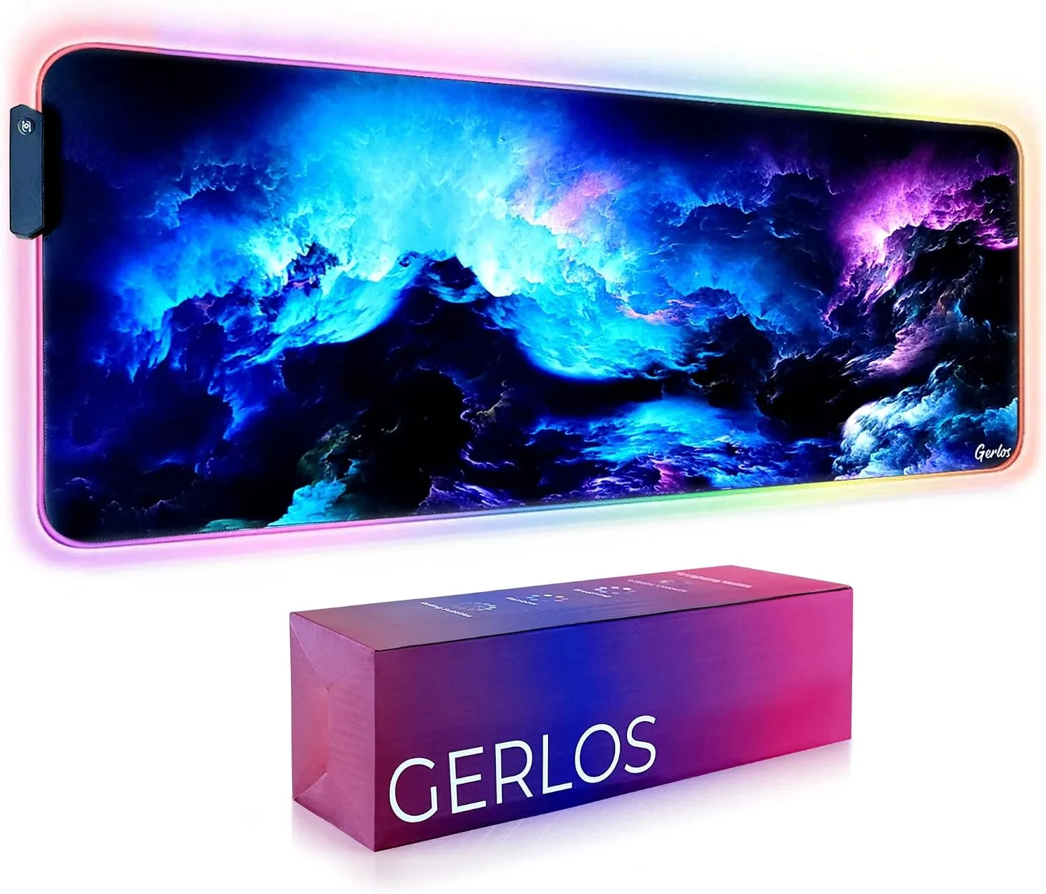 Gerlos RGB Gaming Mouse Pad, Large LED Mouse Pad for Gamer, 31.5" x 11.8"