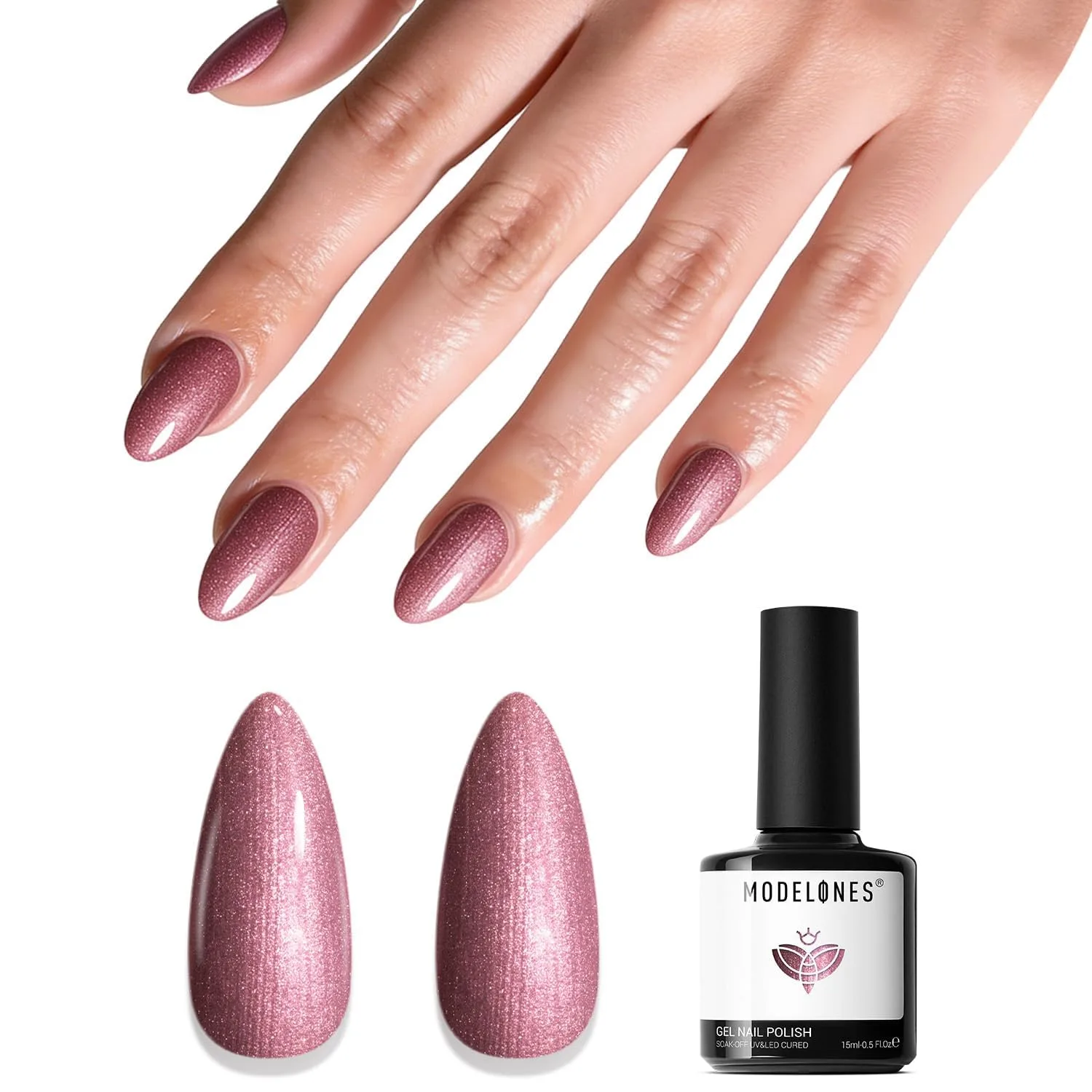 modelones Glitter Gel Nail Polish Pastel Red Gel Nail Polish