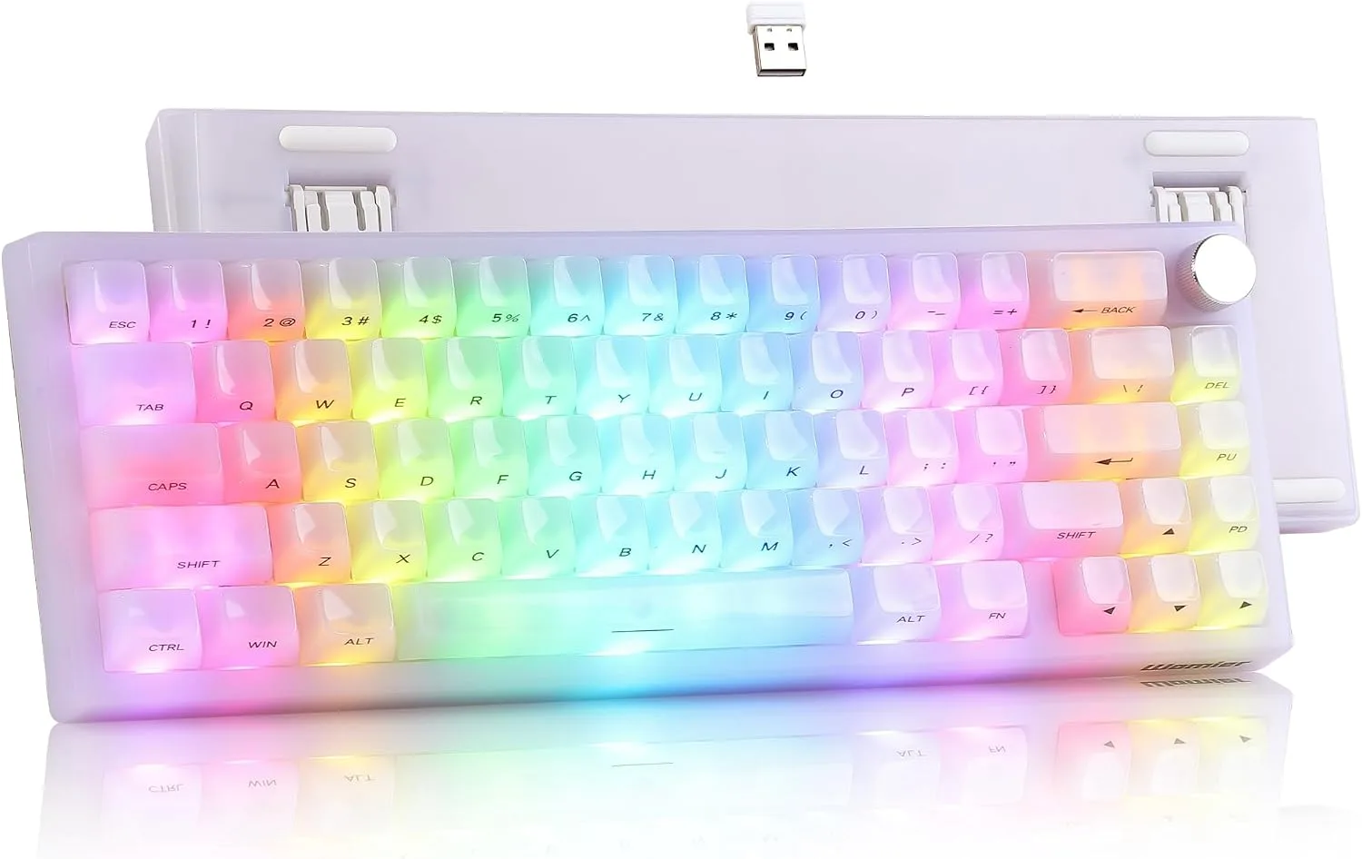 Teclado Gamer Womier Wireless 60% Mecánico con Knob