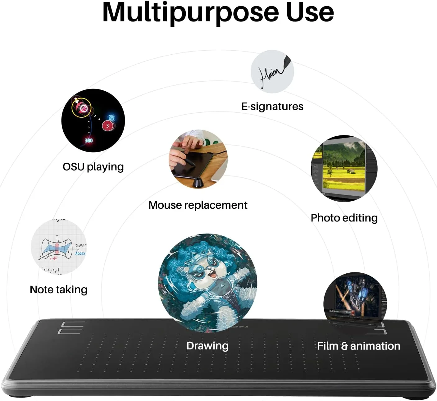 HUION Drawing Tablet Inspiroy H430P Graphic Tablet with 4 Hot Keys for OSU