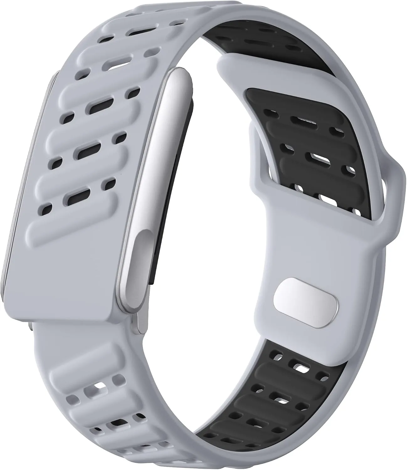 Getino Sport Bands Compatible with Whoop 5.0 Band One, Peak, MG Life, Waterproof Adjustable Soft Silicone Replacement Accessories Strap for Whoop Band 5.0 Women Men, Breathable Grayblack