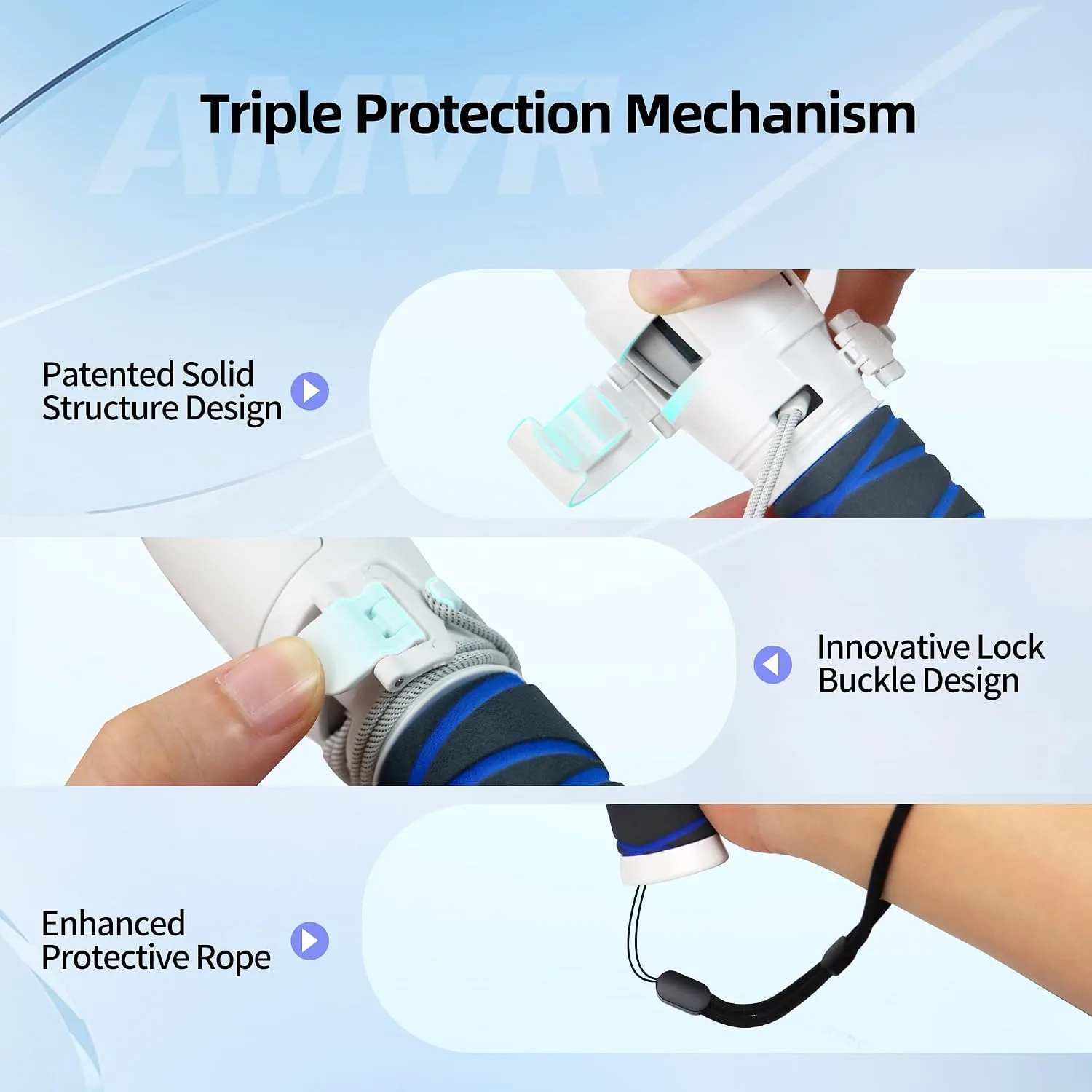 AMVR Handle Attachments Compatible with Meta/Oculus Quest 3/Quest 3S Controller Accessories, Controller Extension Grips for VR Game Gorilla Tag Long Arms Sticks,Beat Saber Handle