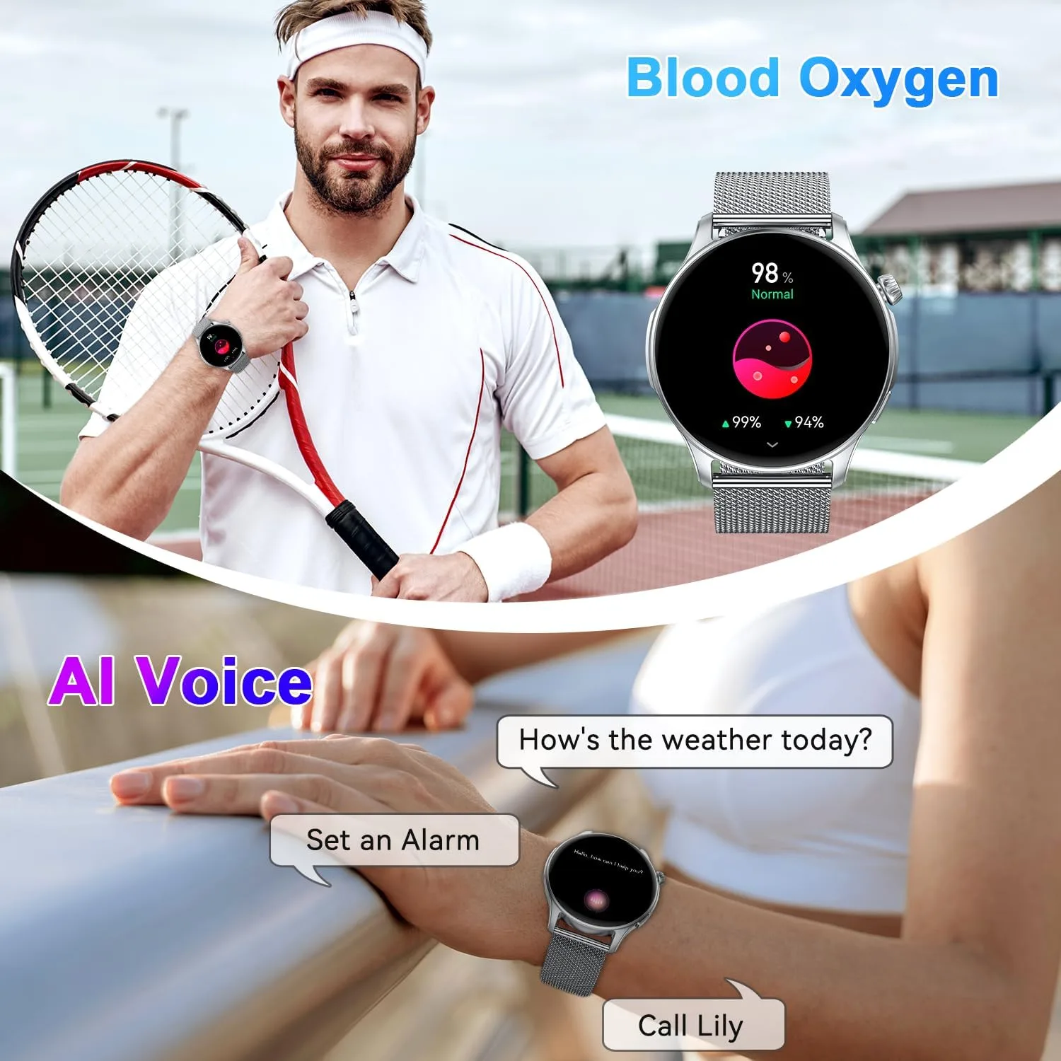 Smart Watch for Men Women Fitness: Make Answer Call Running Digital Mens Watches Waterproof Smartwatch Android Phone iPhone Samsung Compatible Heart Rate Sleep Monitor
