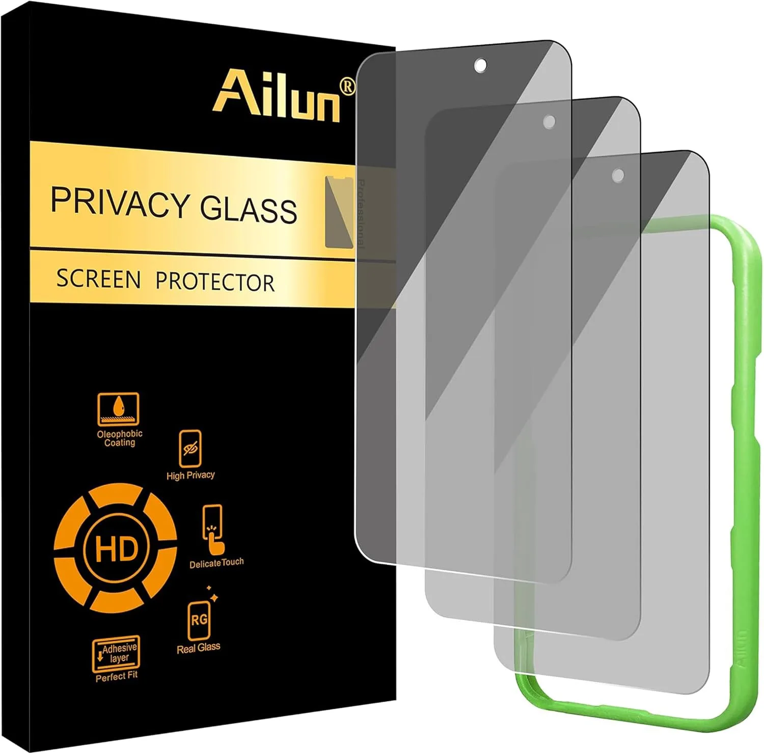 Ailun 3 Pack Privacy Screen Protector for iPhone 17 / iPhone 16 Pro
