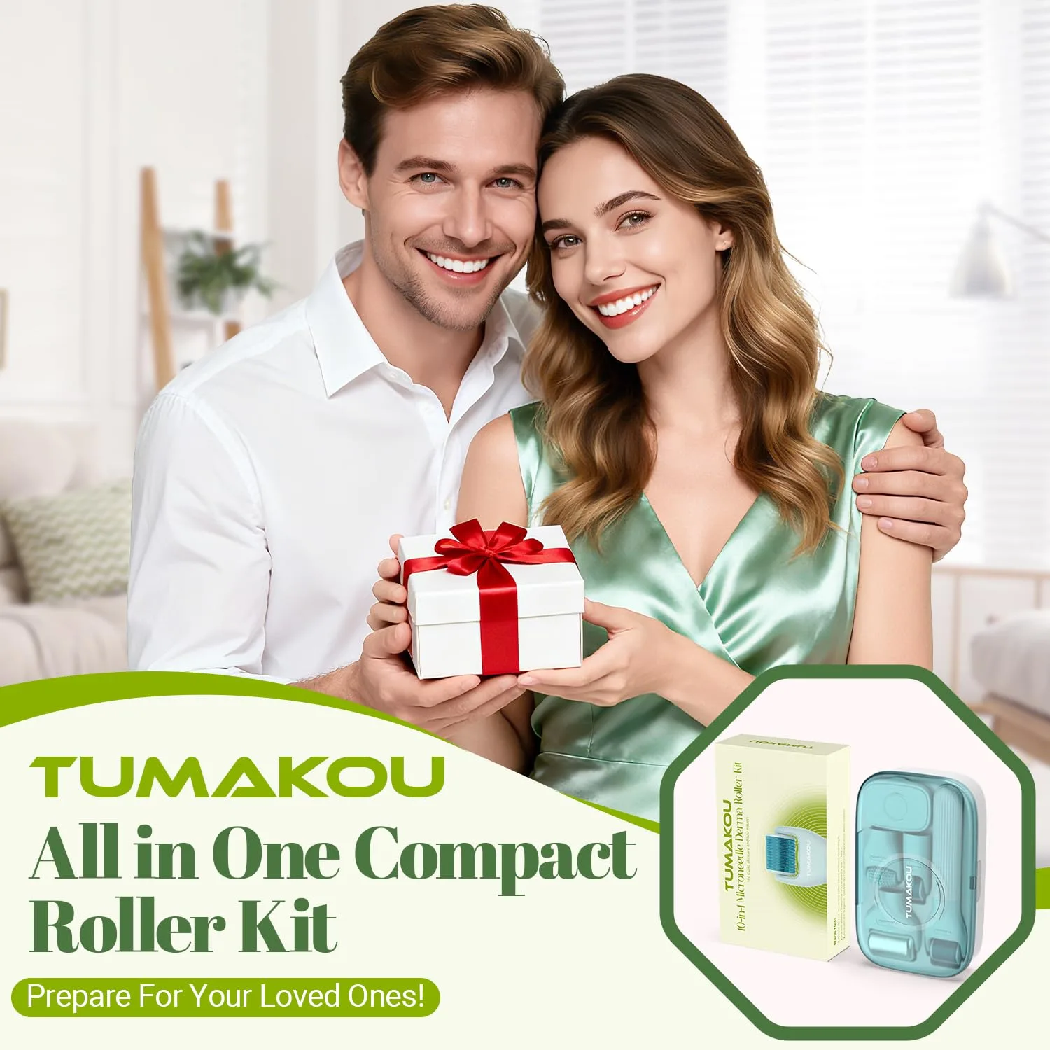 Derma Roller, TUMAKOU 10 in 1 Microneedle Roller Set for Face, Body, Scalp