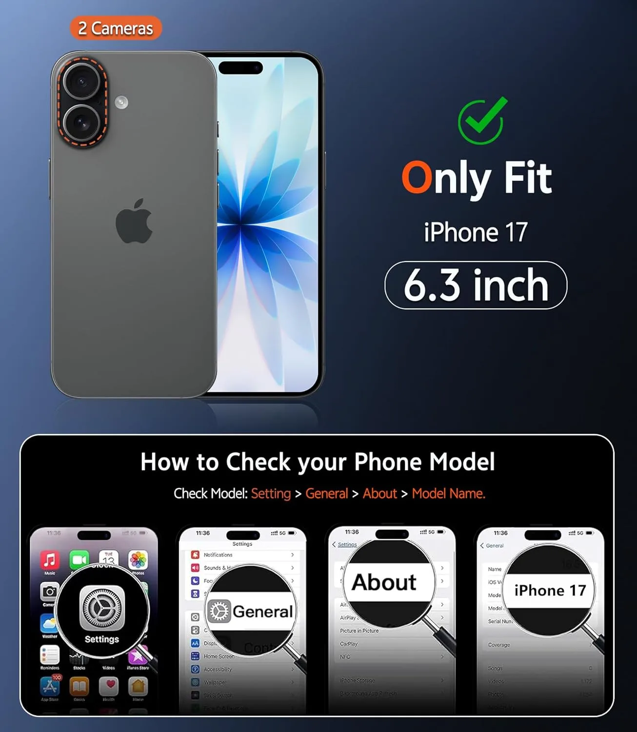 FNTCASE for iPhone 17 Phone Case Compatible with Magsafe Clear Phonecase
