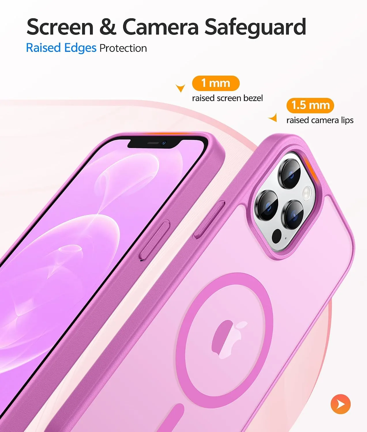 FNTCASE for iPhone 12 Pro Max Case, Fit for Magsafe, Translucent Matte Back