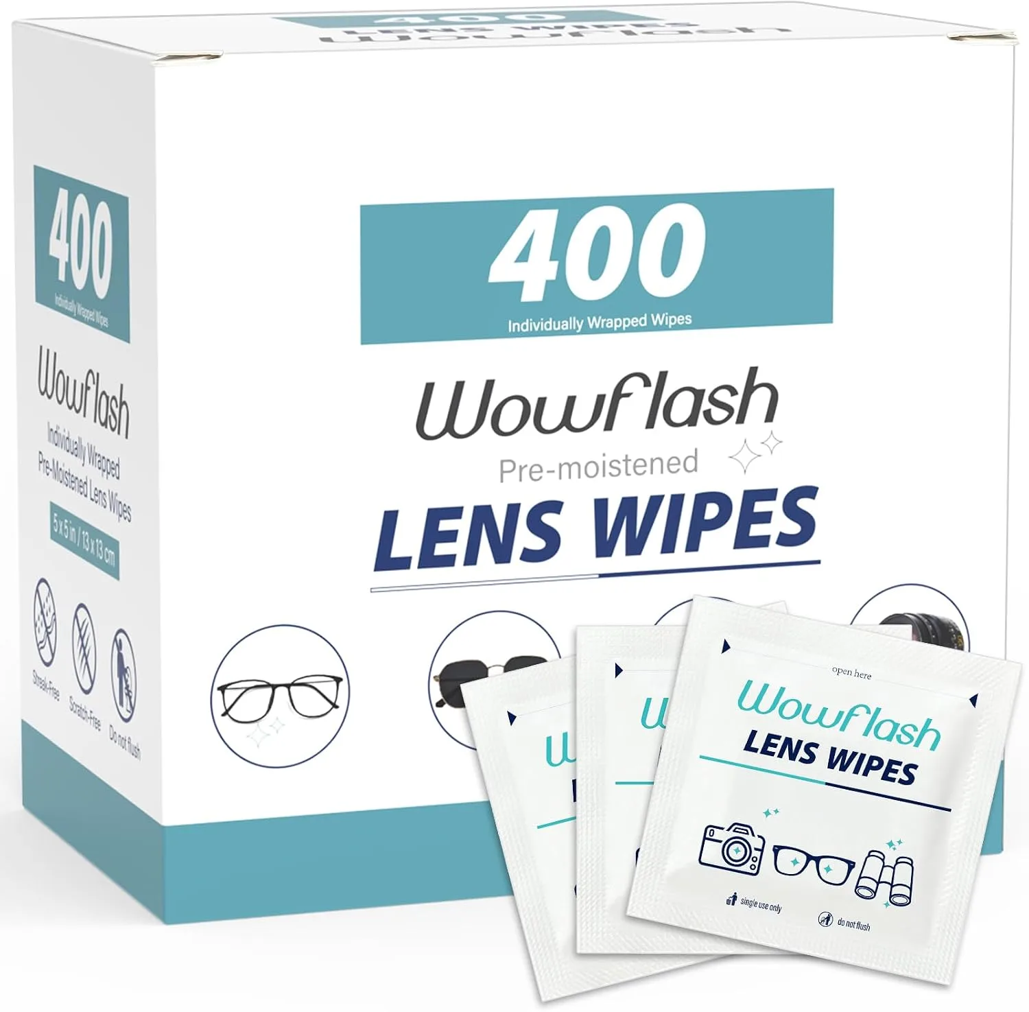 400 Count Pre-Moistened Lens Wipes for Eyeglasses
