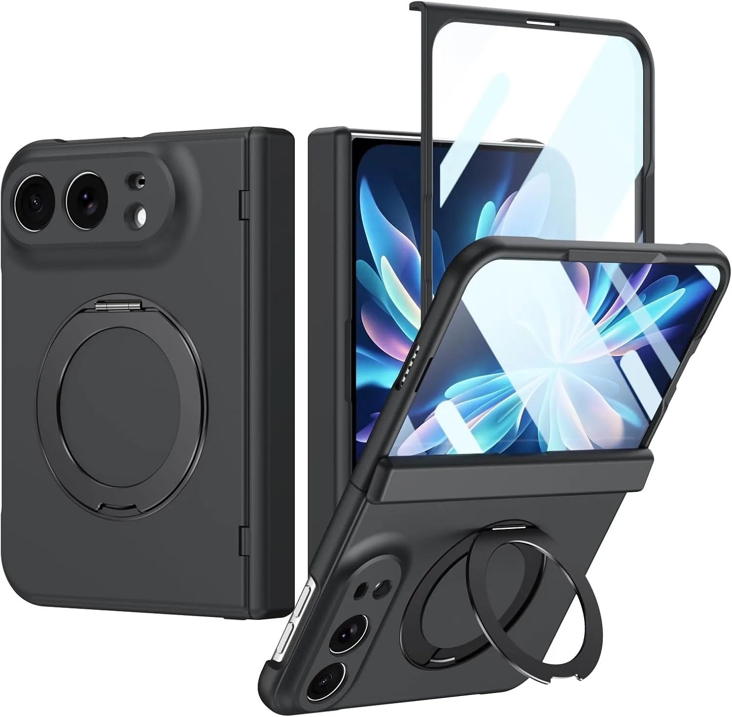 Funda para iPhone Flurika Duo con protección de bisagra Negra