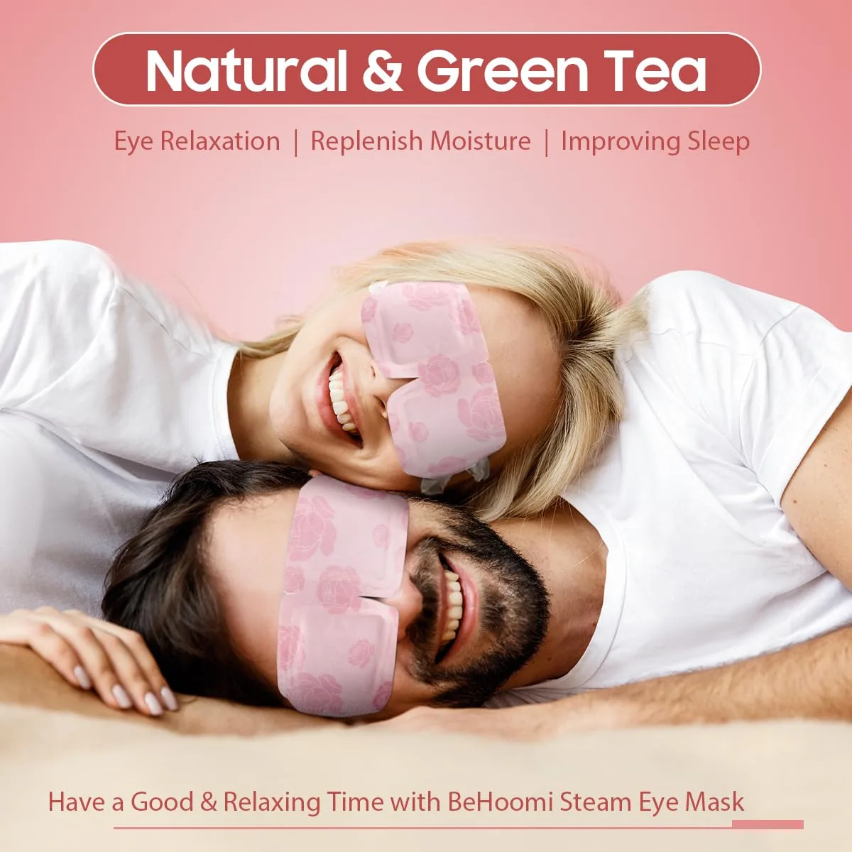 BeHoomi 30Packs Steam Eye Mask, Heated Eye Mask for Dry Eyes, Rose