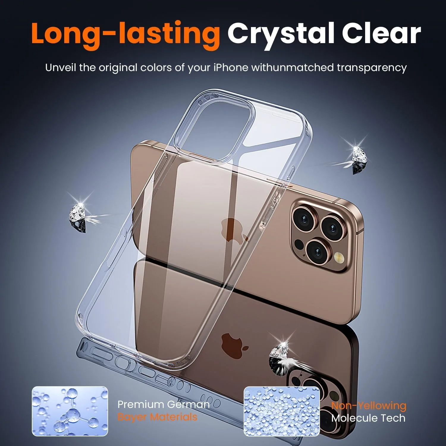 toushion 3 in 1 for iPhone 16 Pro Max Case Transparent