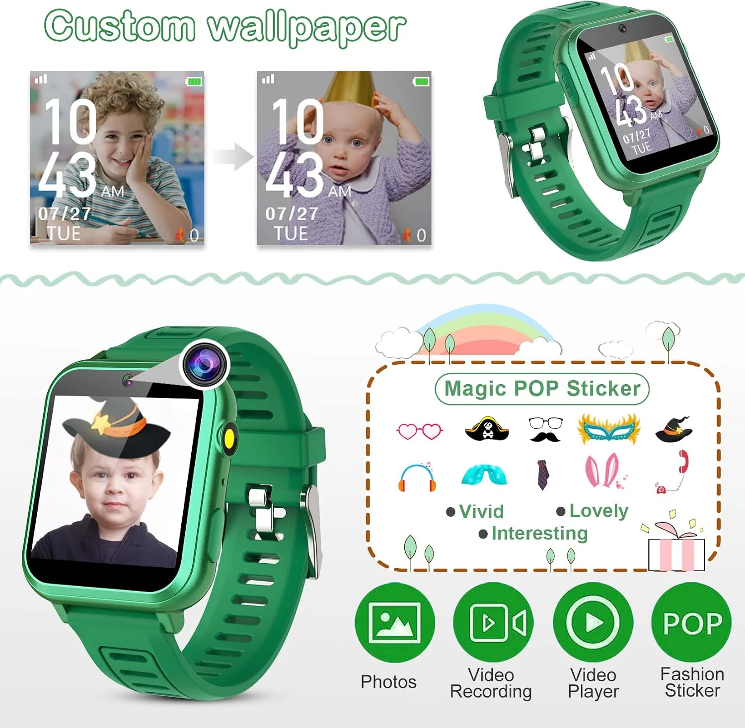 Smart Watch for Kids with 39 Puzzle Games, Camera, Video Recorder, Music