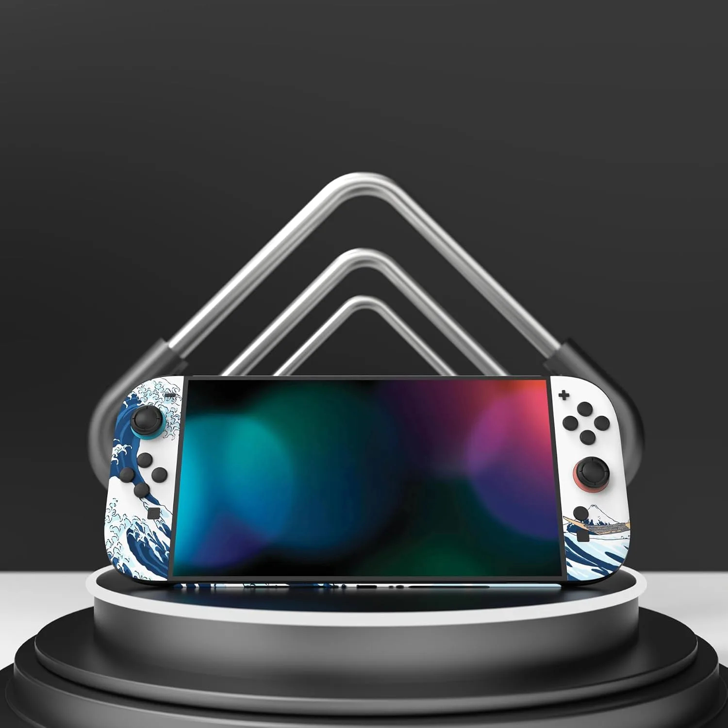 PlayVital for Nintendo Switch 2 Skin Full Set (2-Pack) - Protective Vinyl Decal Stickers for Switch 2 Console, Joycons, Handle Grips & Dock | No Residue, Anti-Scratch - The Great Wave Off Kanagawa