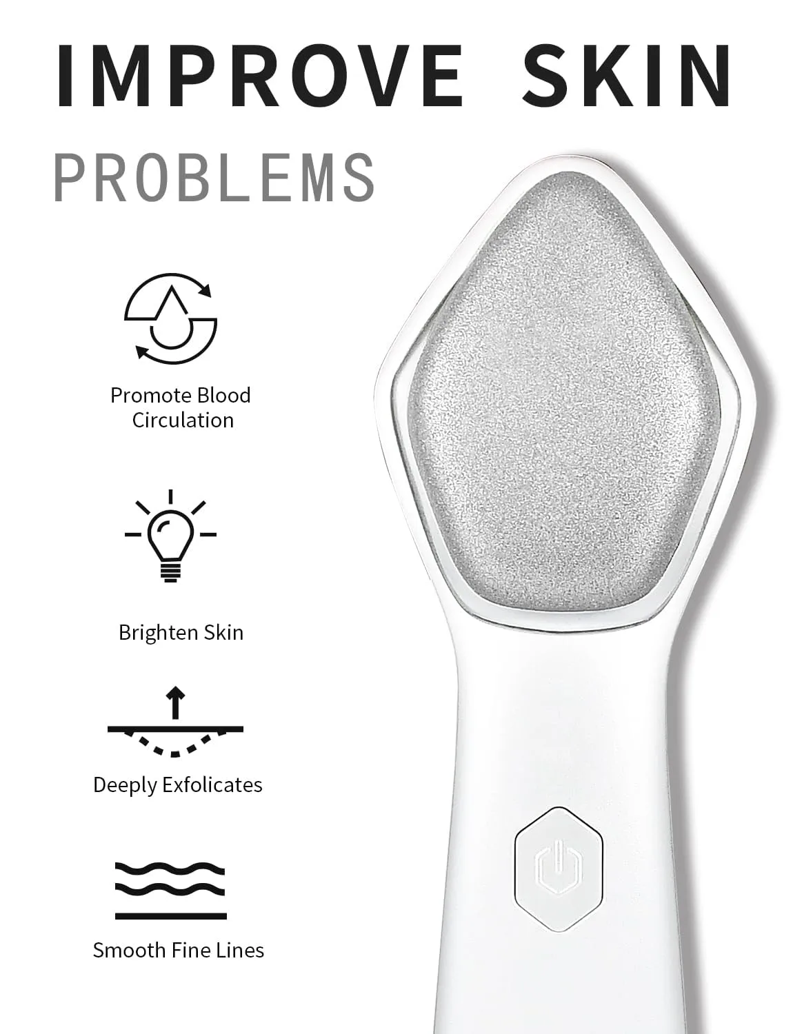 NEWDERMO Microdermabrasion Machine Pro, Large Diamond Electric Microdermabrasion Wand Tool With 3 Levels Frequency for Face Body Exfoliate Skin Care(White)
