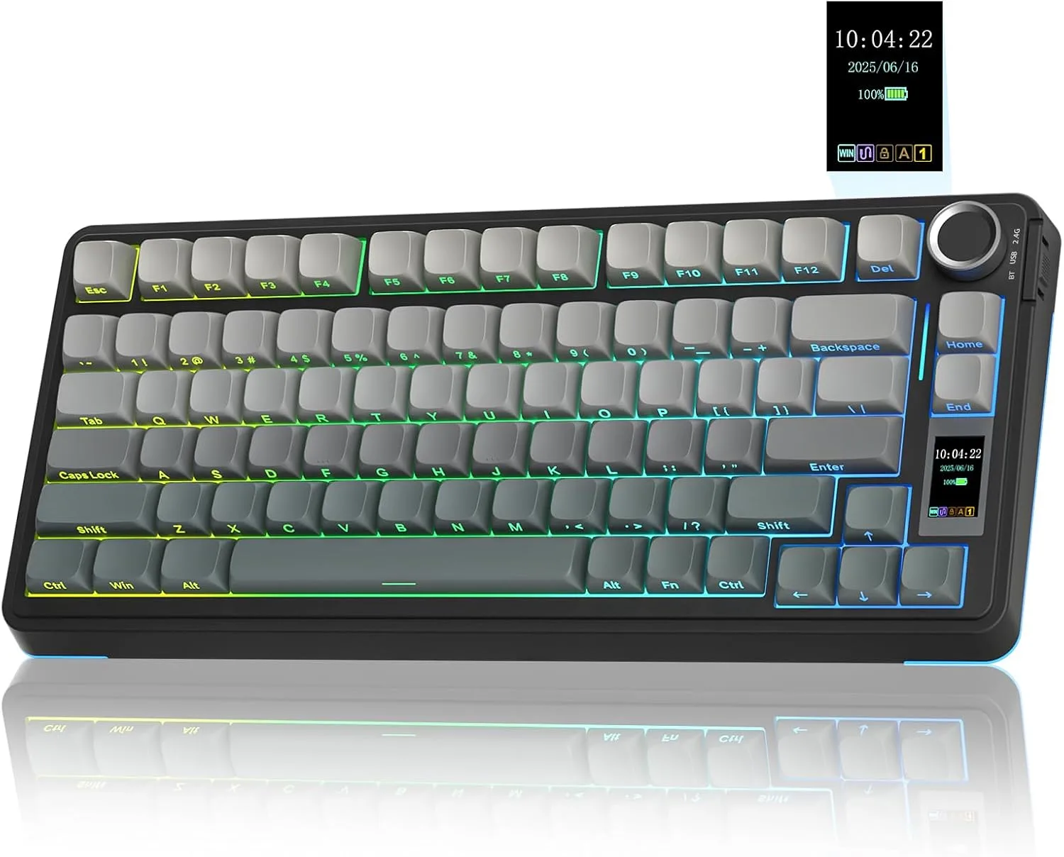 Teclado Gamer Mecánico Inalámbrico Aula S75 Pro 80 Teclas