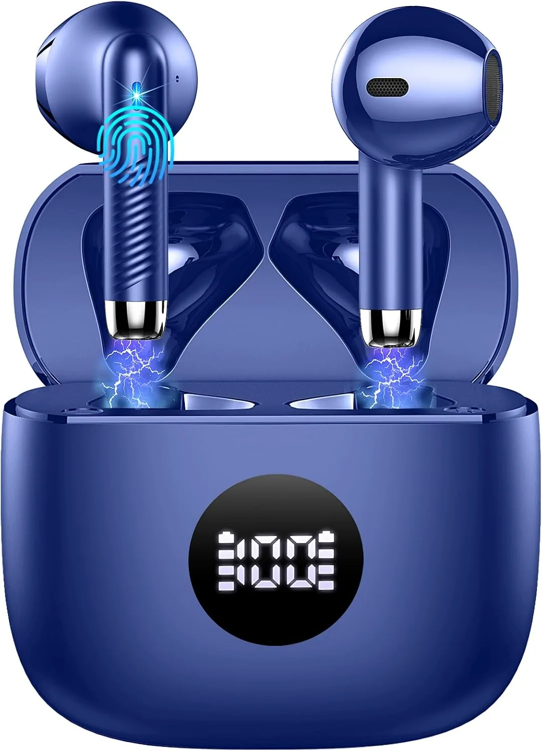 Wireless Earbuds, Bluetooth 5.4 Ear Buds, LED Power Display, 6D Bass Stereo