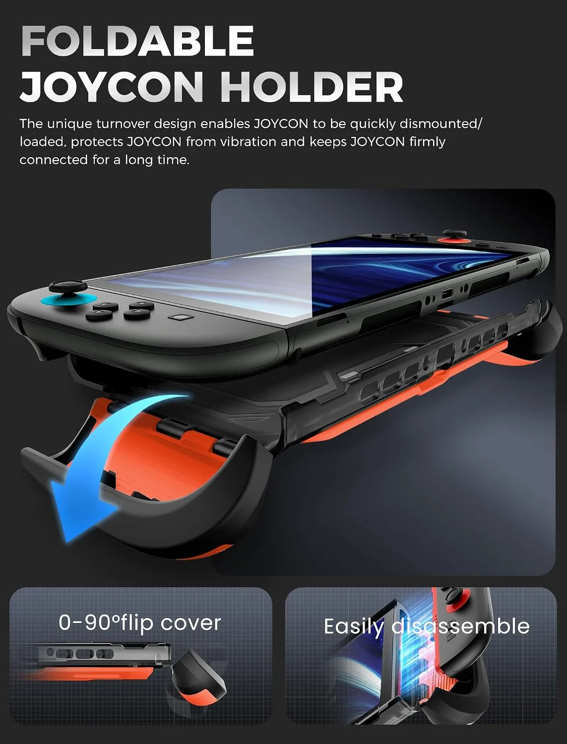 Mumba Titan Case for Nintendo Switch 2 with Kickstand & 7 Card Slots,Orange
