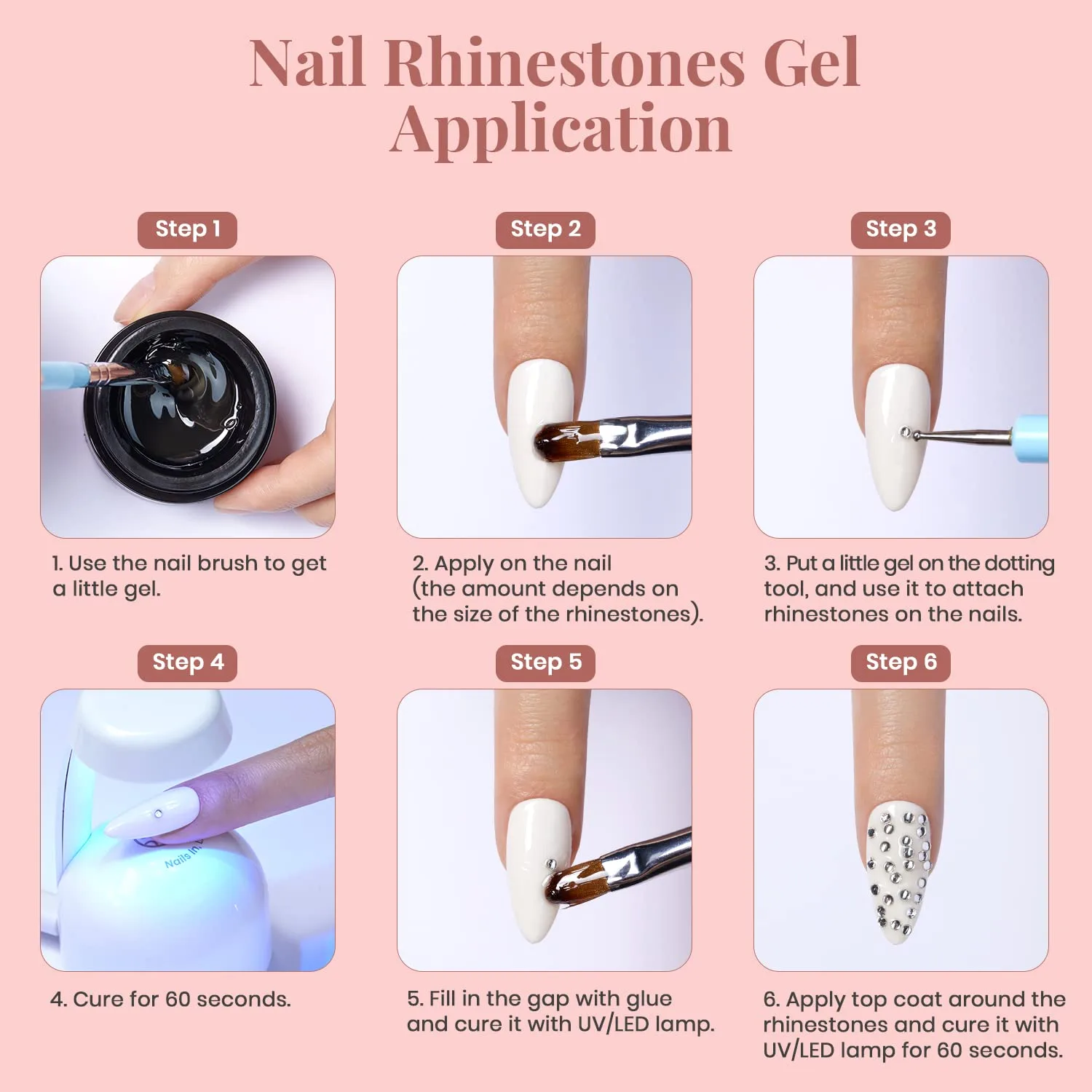 Beetles Rhinestone Glue for Nails, Nail Gem & Charm Glue Gel, 15ml