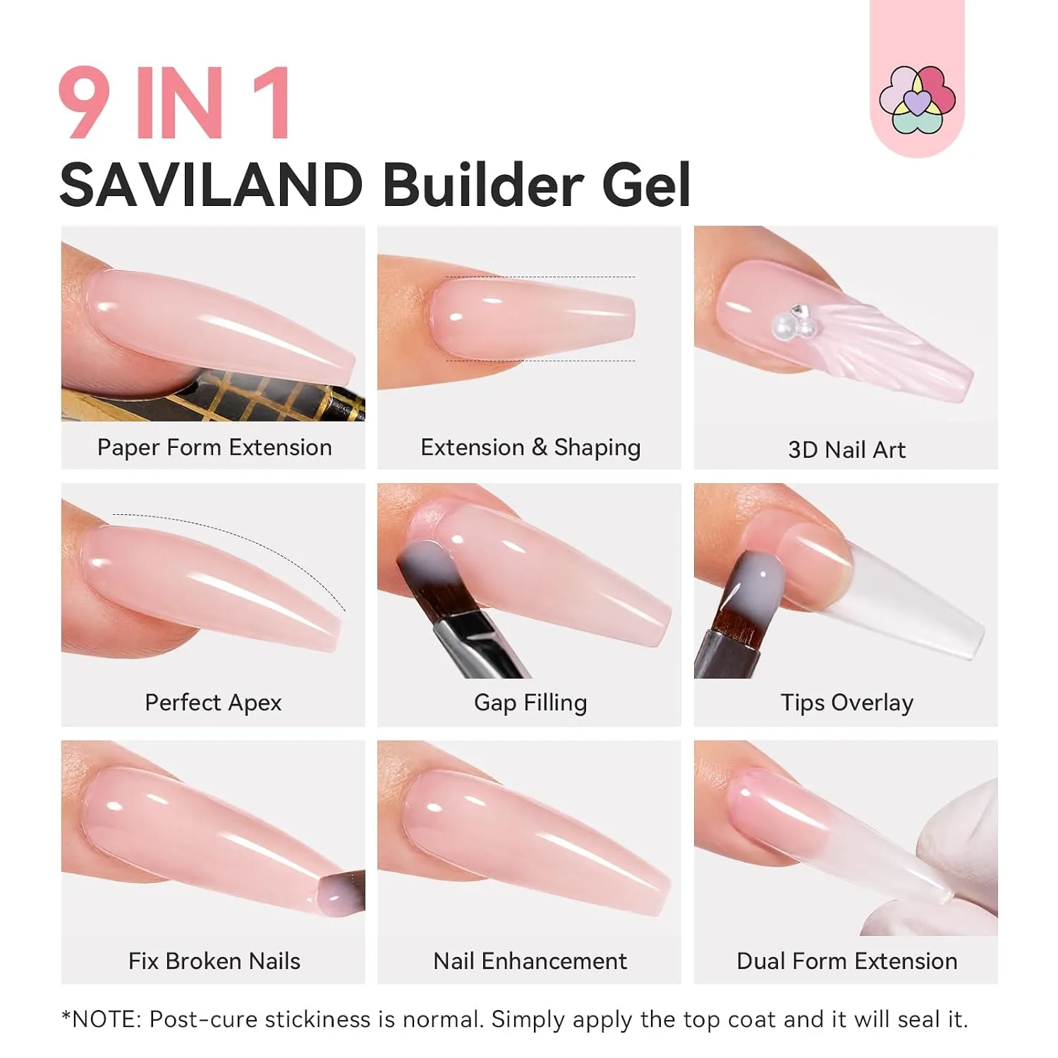 SAVILAND Builder Nail Gel Light Pink 3.5 oz Nail Extensions & Manicure Art