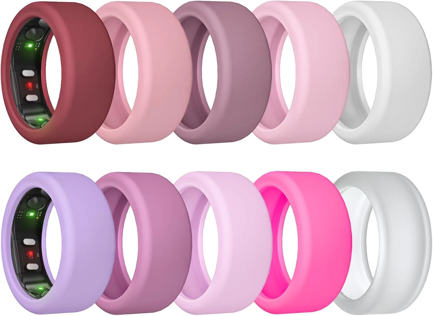 10 Pack Ring Cover for RingConn Gen 3/ Gen 2, Elastic Silicone Ring Protector for RingConn Gen 2 Air Working Out Accessories Men Women (All 10 Colors-2, S (7/8/9/10/11))