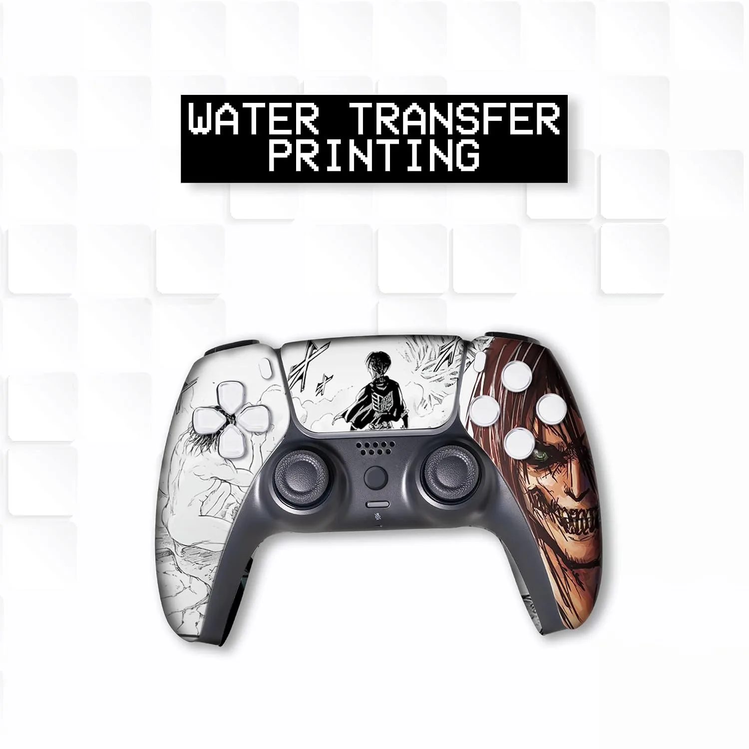 Attackk on Tittan Custom PS-5 Controller Wireless compatible with Play-Station 5 Console by BCB Controllers | Proudly Customized in USA with Permanent HYDRO-DIP Printing (NOT JUST A SKIN) (MODDED)