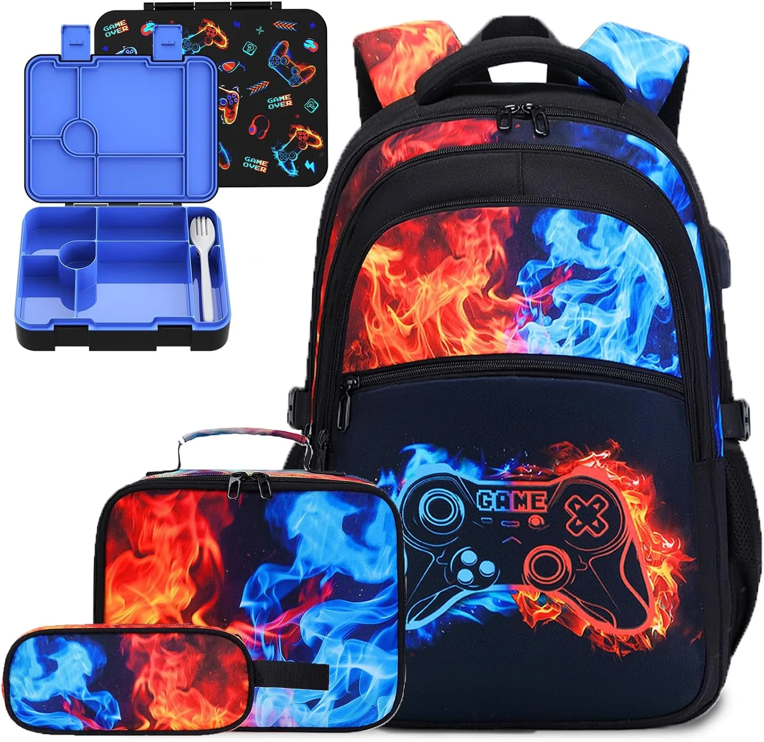 Mochila Infantil Digobay Gamer con Lonchera Bento y Estuche