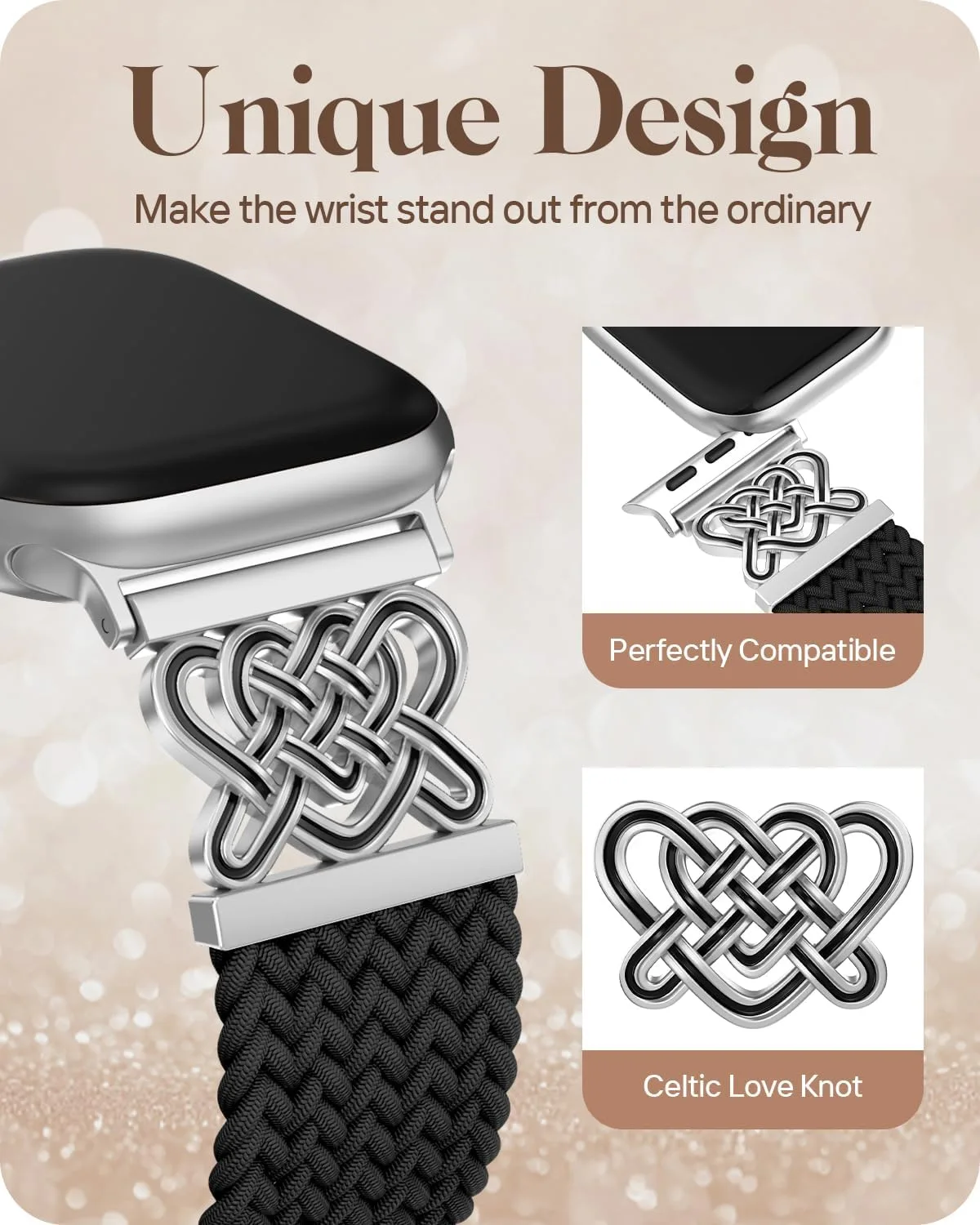 Braided Stretchy Band for Apple Watch Bands for Women 38mm 40mm 41mm 42mm