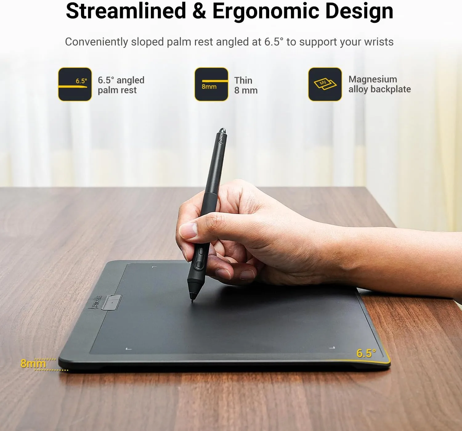 XENCELABS Drawing Tablet Bundle, Computer Graphic Tablets with 40 Customizable Quick Keys, 12" 8mm Ultrathin Pen Tablet with 2 Battery-Free Stylus, 8192 Levels Pressure for Win/Mac/Linux, Black