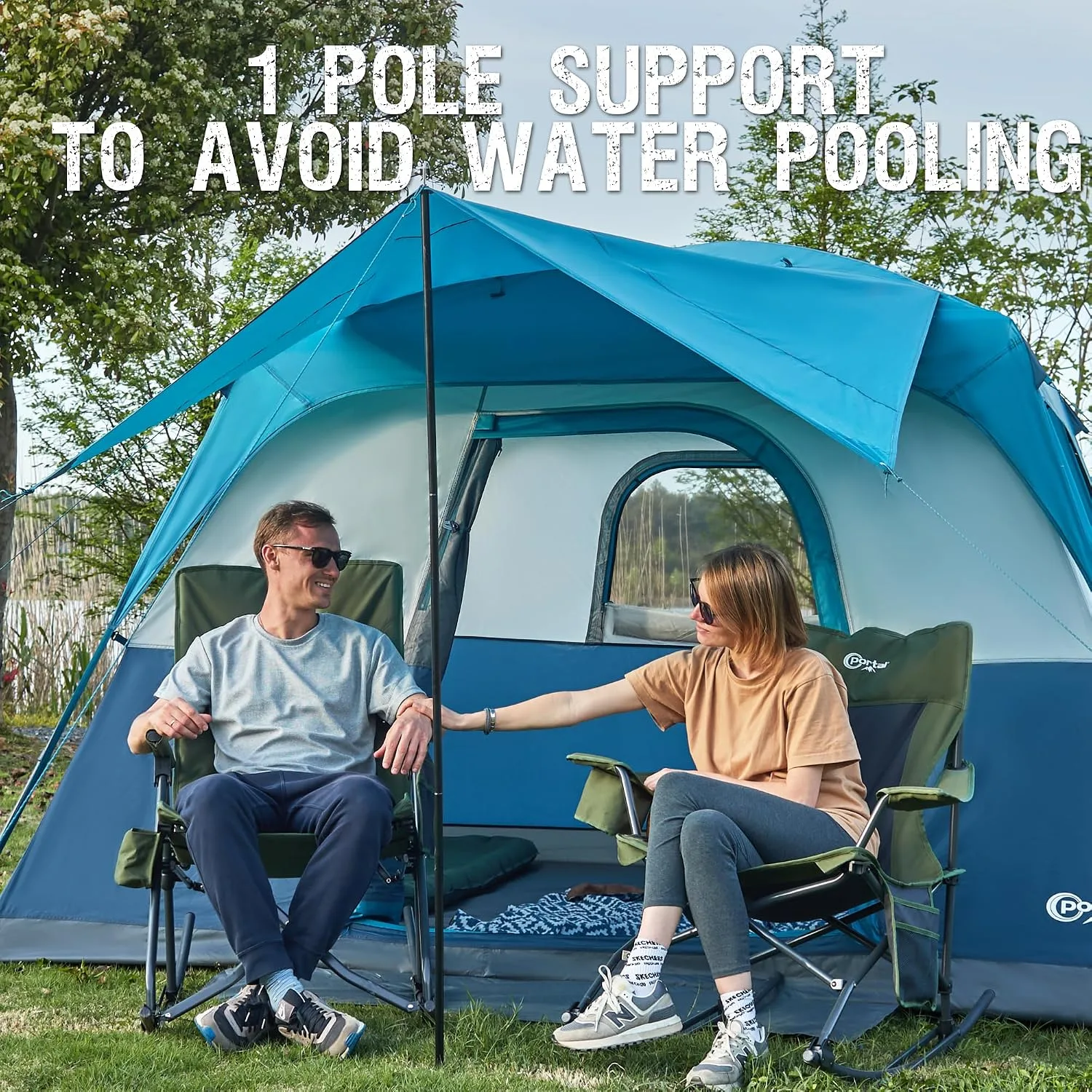 Portal Camping Tent, 6 Person Instant Cabin Tent with Rainfly, Large Mesh Windows & Upgraded Ventilation, Portable Big Tents with Carry Bag for Family Outdoor, Backpacking, Hiking