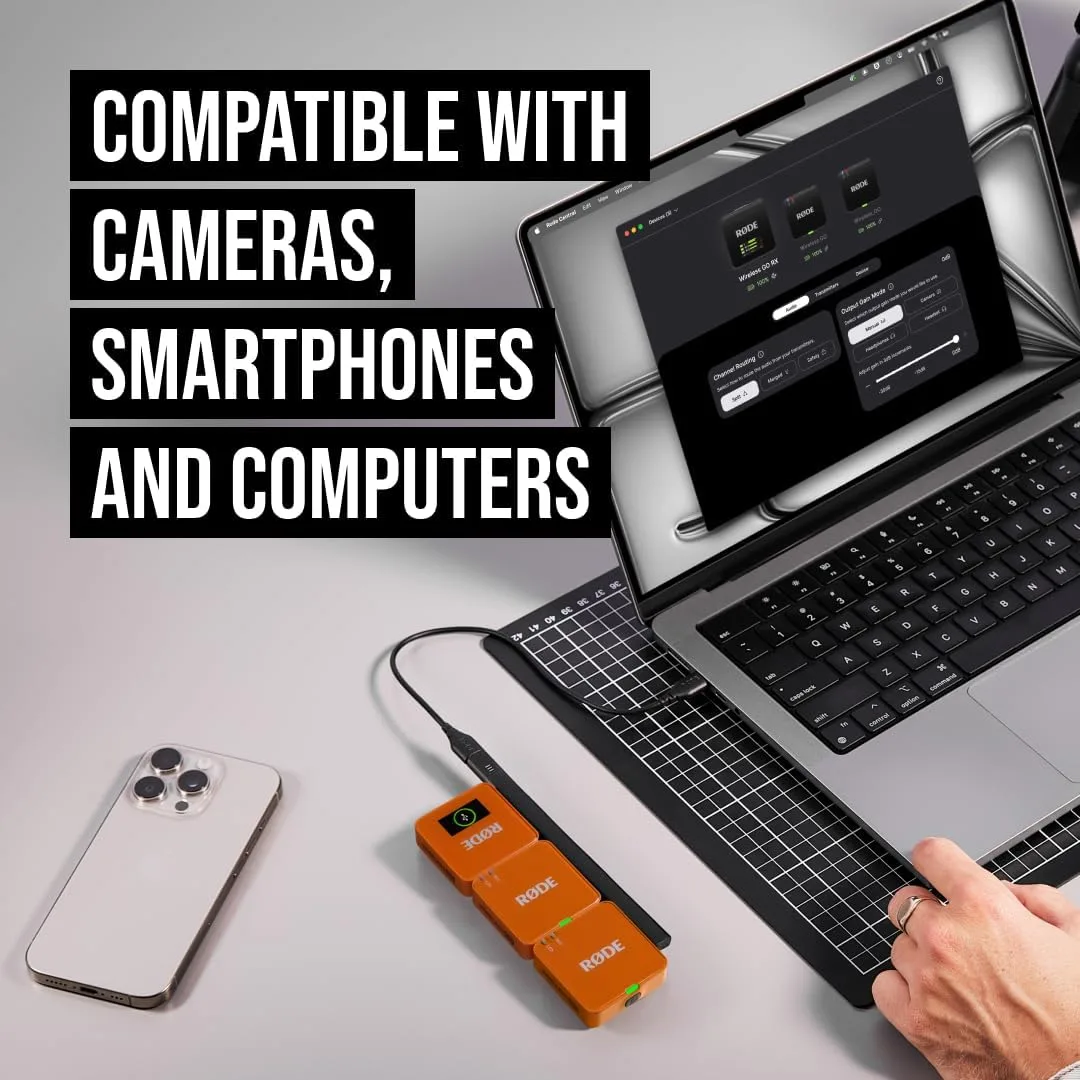 RØDE Wireless GO (Gen 3) Compact Wireless Microphone, 32-Bit Float, Orange